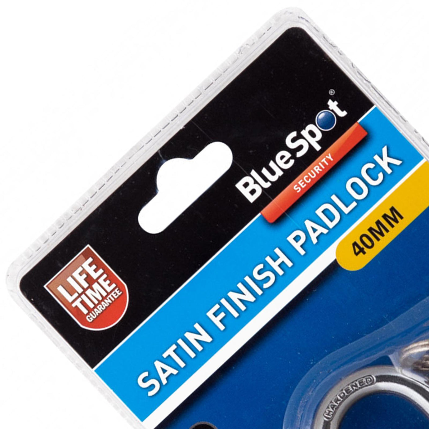 Bluespot 40mm Satin Finish Padlock Hardened Shackle Brass Cylinder 4 Keys