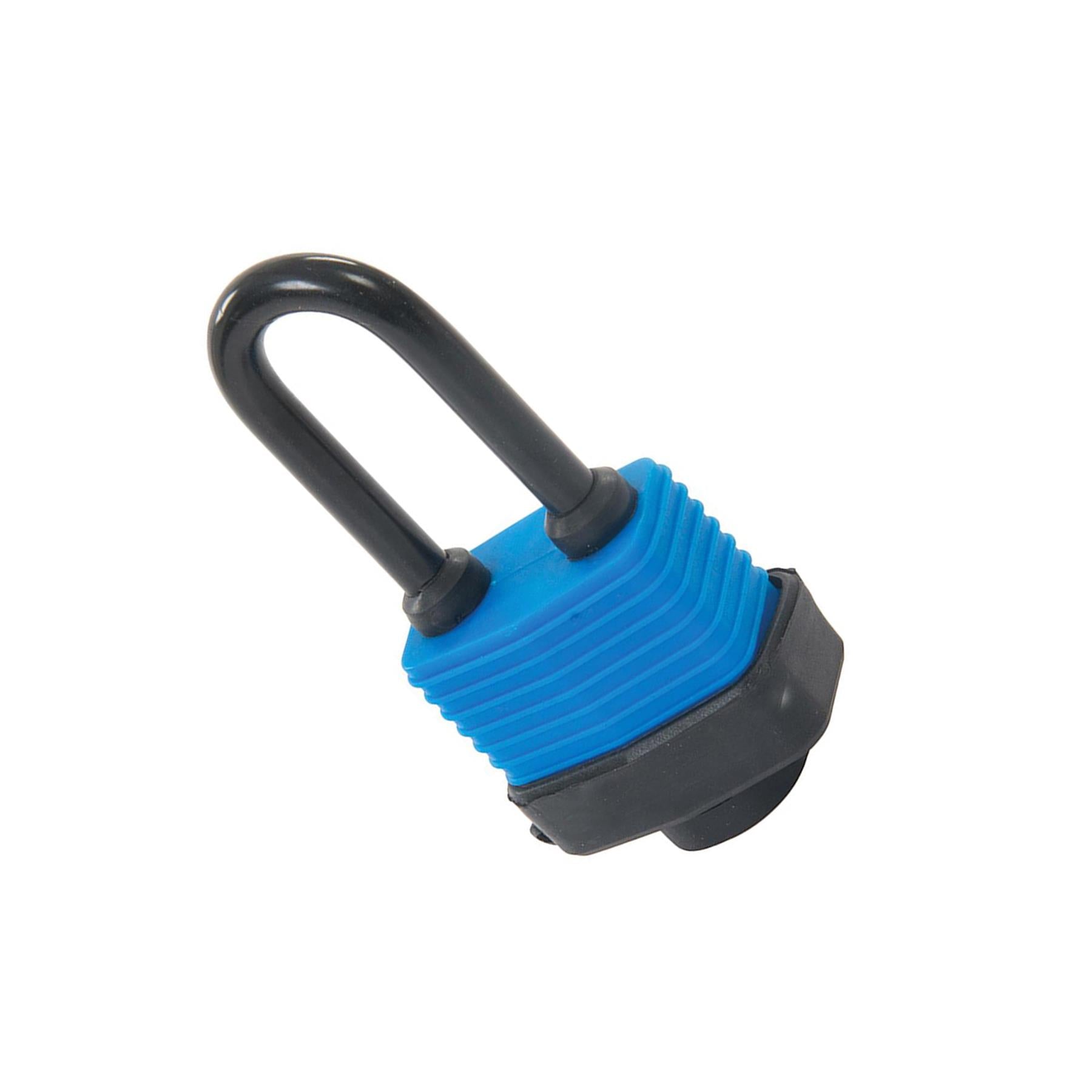 48mm Weather-Resistant Padlock Long Shackle Steel Body With Rubber Coating