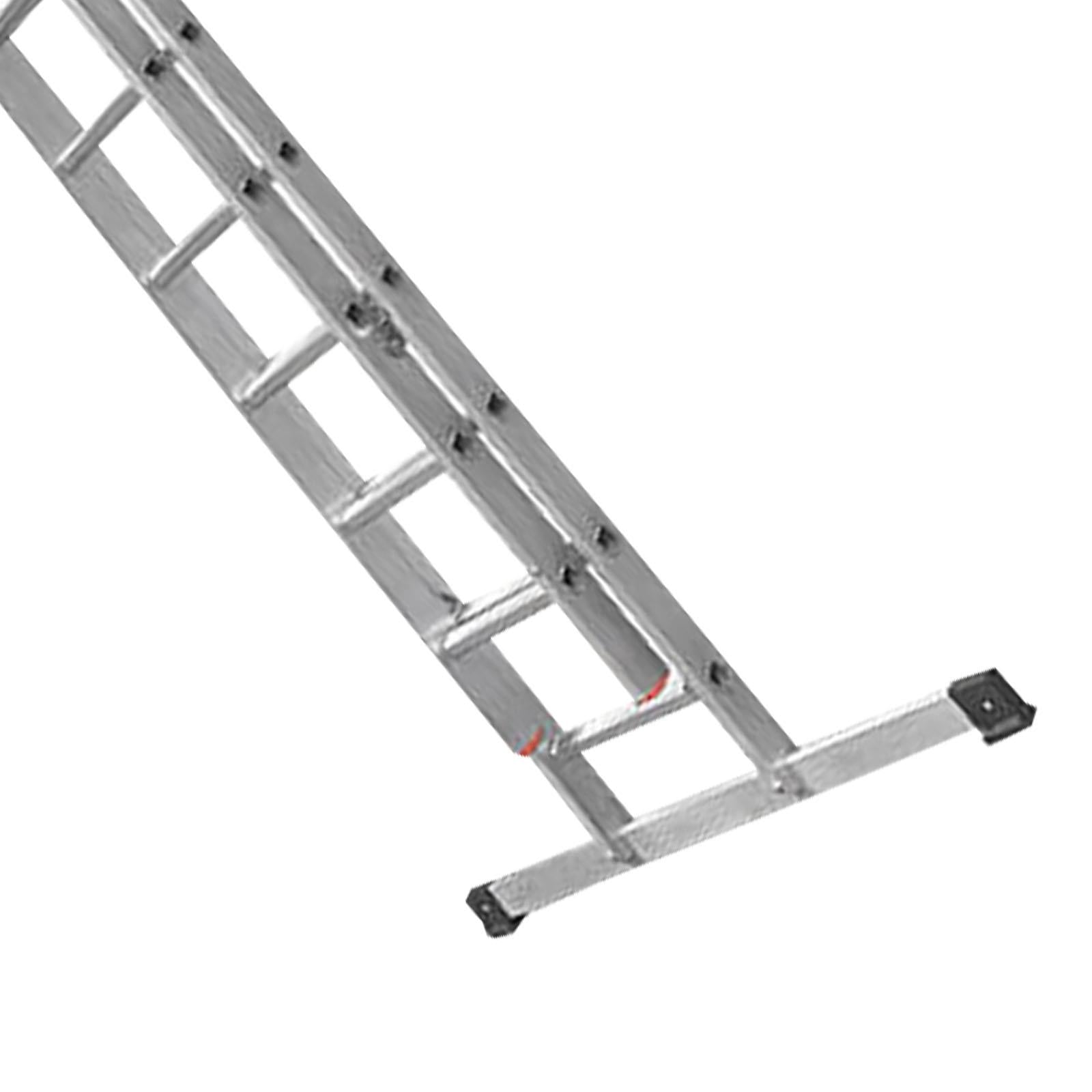 Dapetz 15 Rung Aluminium Extension Ladder 4m, Double Section, Made In Uk