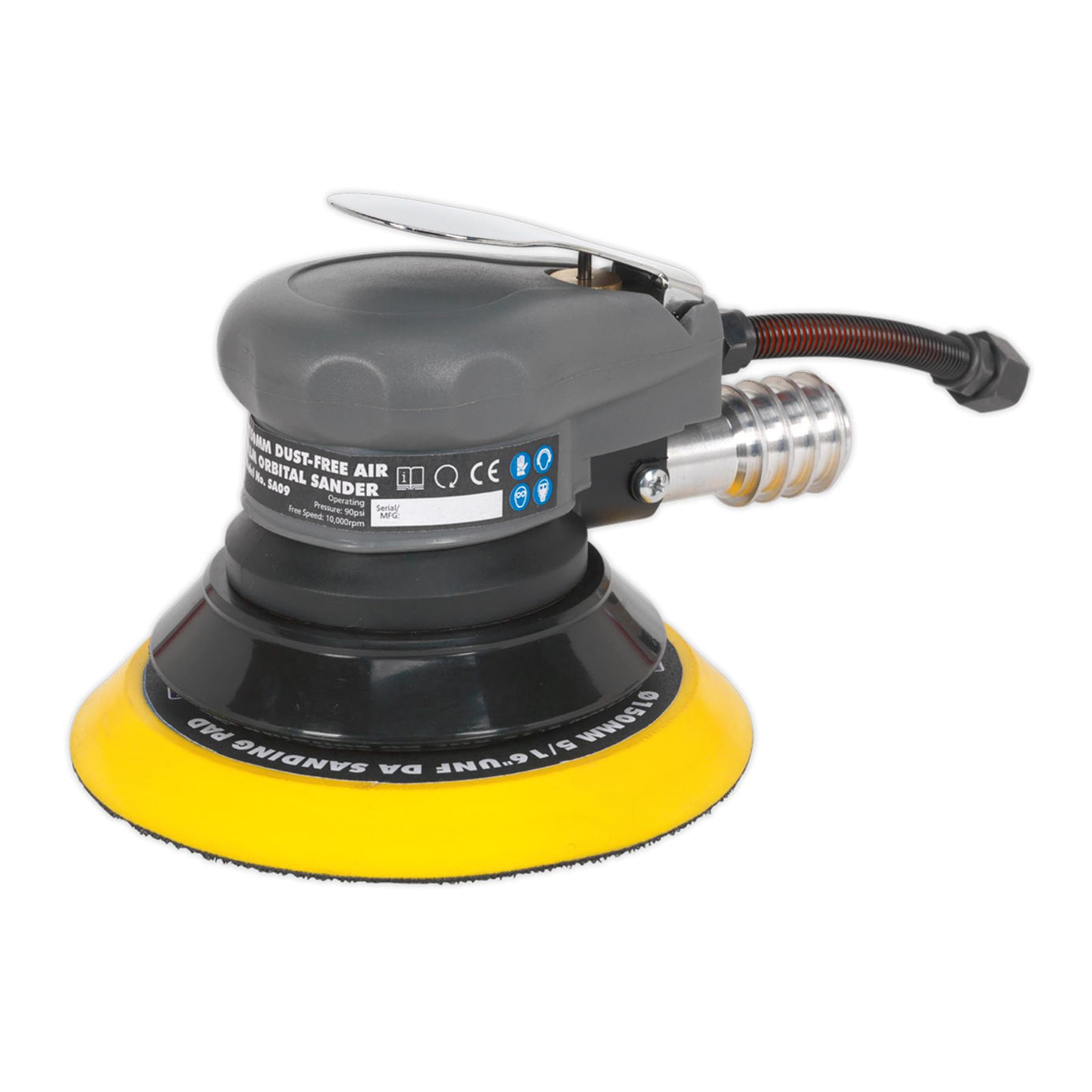 Sealey Air Palm Orbital Sander Ø150mm Dust-Free