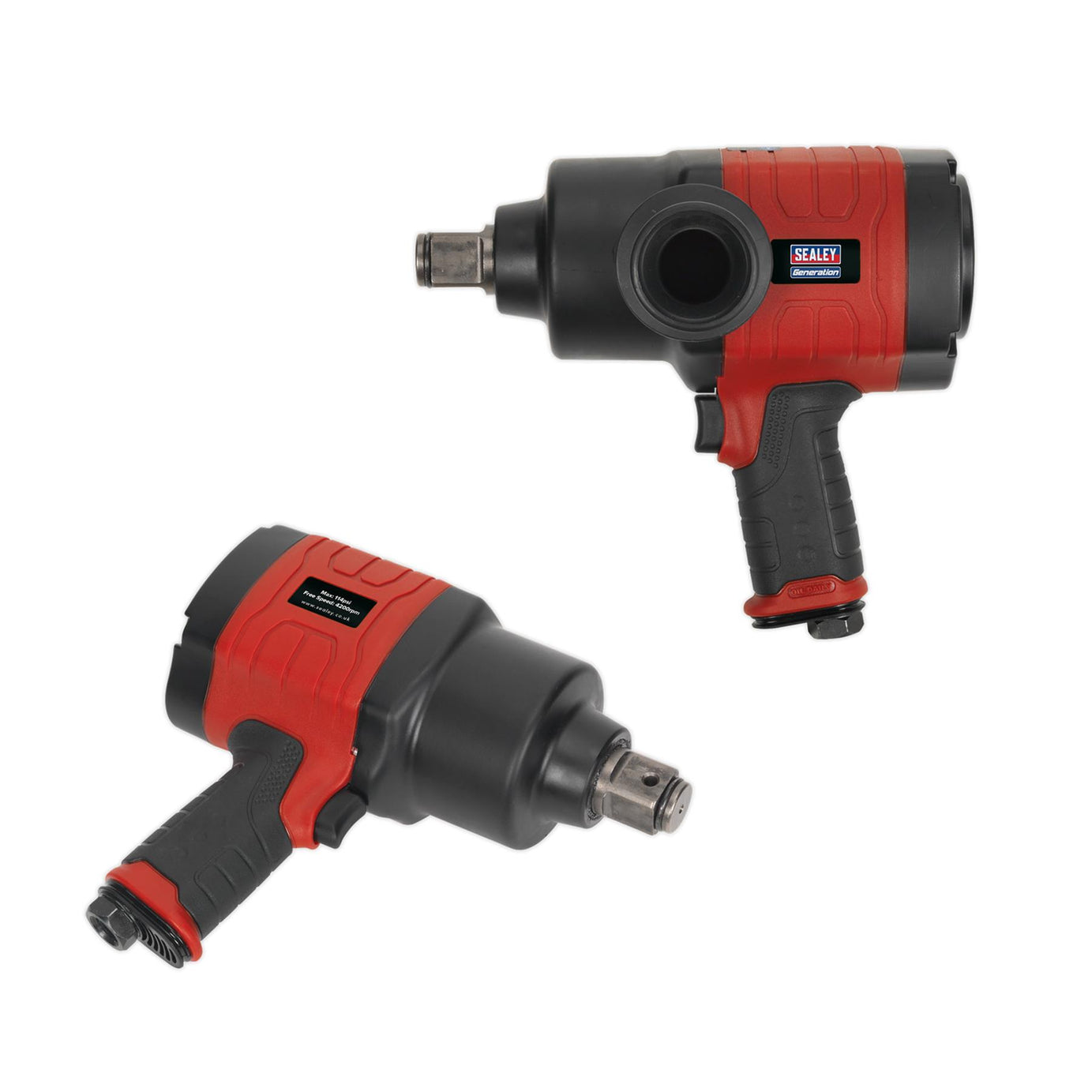 Sealey Air Impact Wrench 1"Sq Drive - Twin Hammer Alloyed Metals