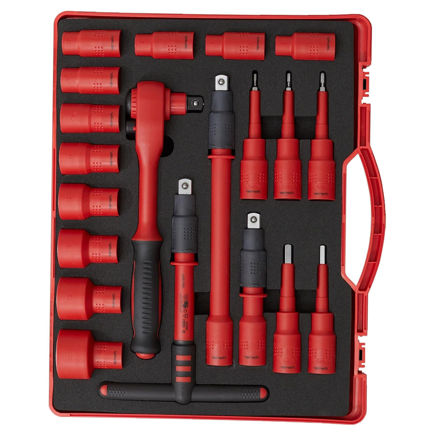 Sealey Insulated Socket Set 20pc 1/2"Sq Dr WallDrive VDE App.