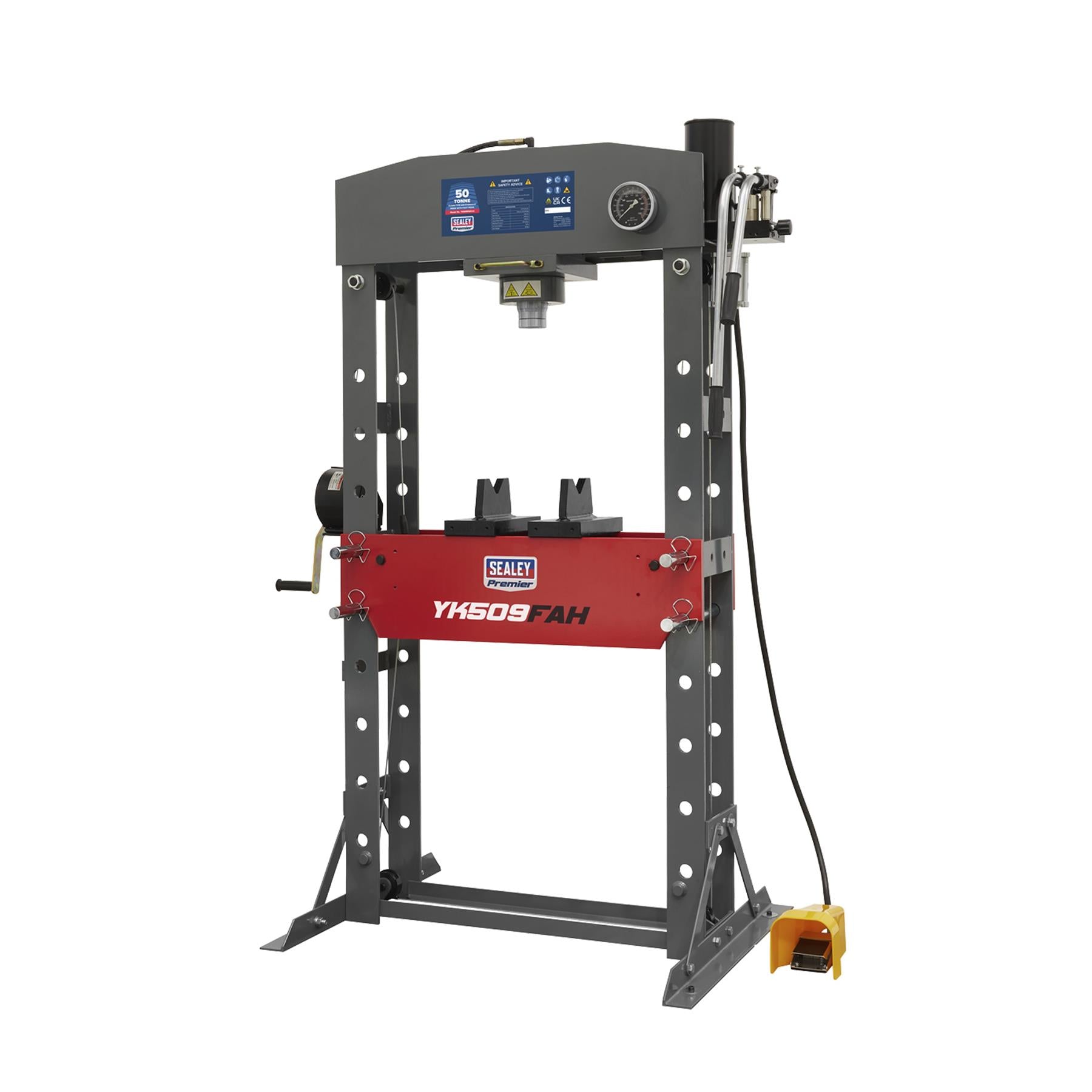 Sealey Air/Hydraulic Press 50tonne Floor Type with Foot Pedal