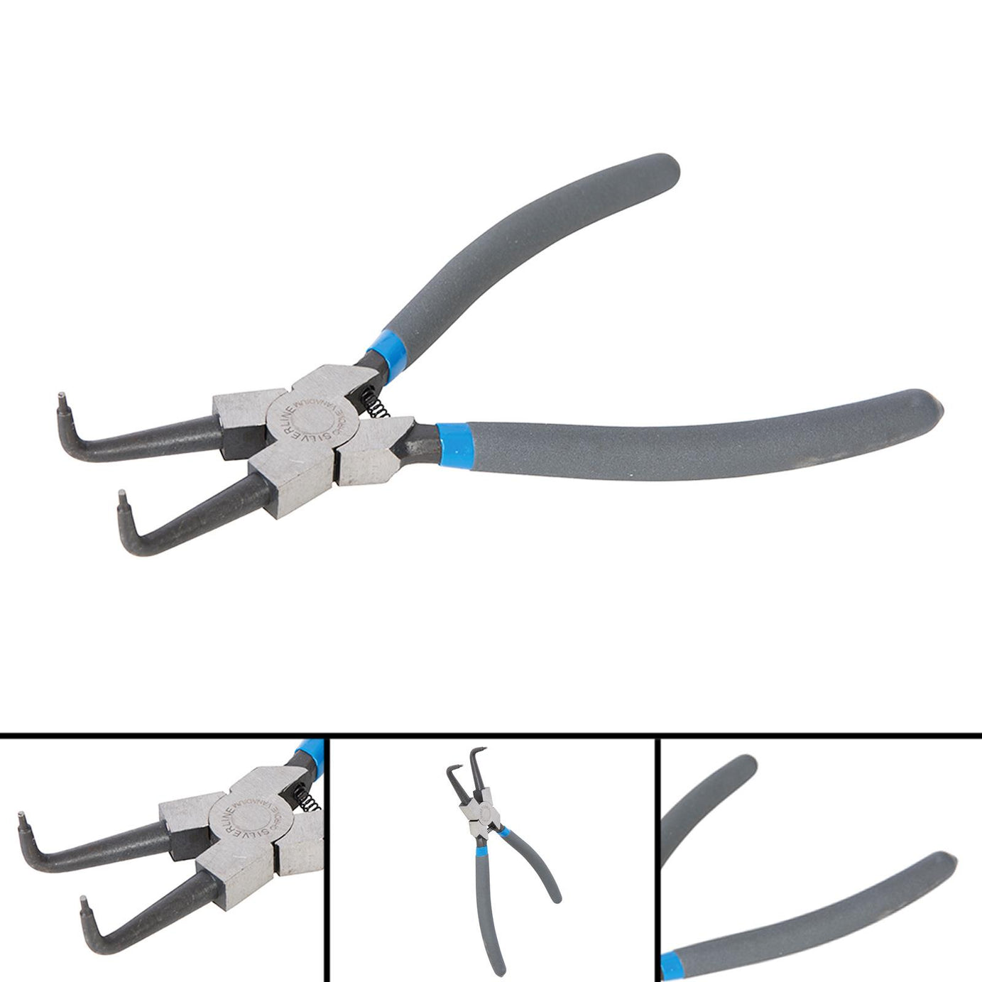 Bent Nose Internal Circlip Pliers - 230mm Chrome Vanadium Pvc Dipped Handles