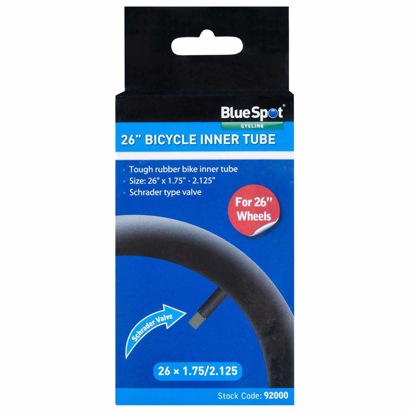 BlueSpot 26" Bike Tyre Inner Tube Bicycle Car Shrader Valve Tubes 1.75" - 2.125"