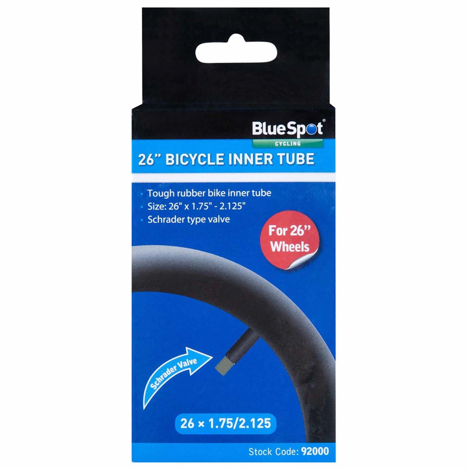 BlueSpot 26" Bike Tyre Inner Tube Bicycle Car Shrader Valve Tubes 1.75" - 2.125"