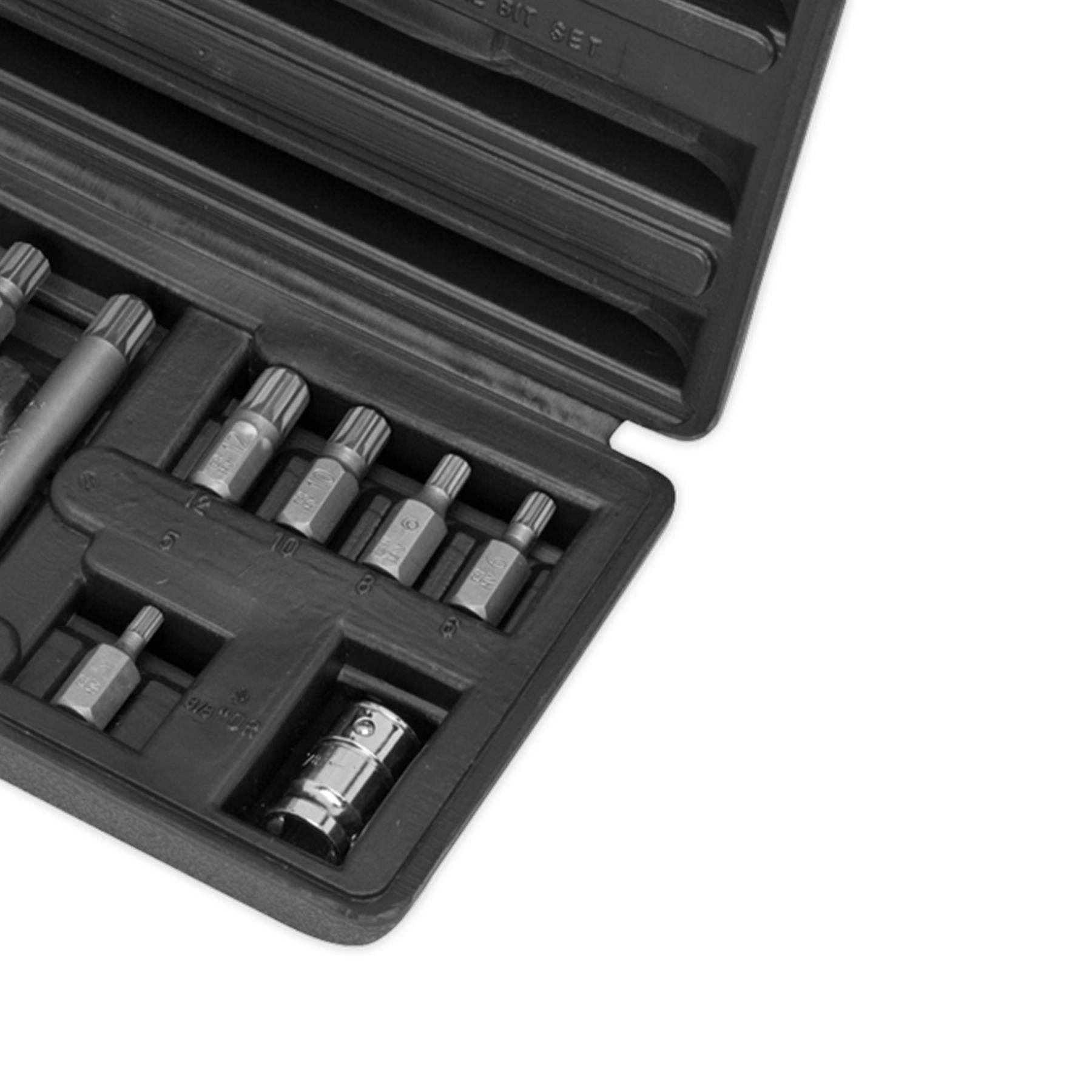 Sealey Spline Bit & Holder Set 11pc - 3/8"Sq Drive