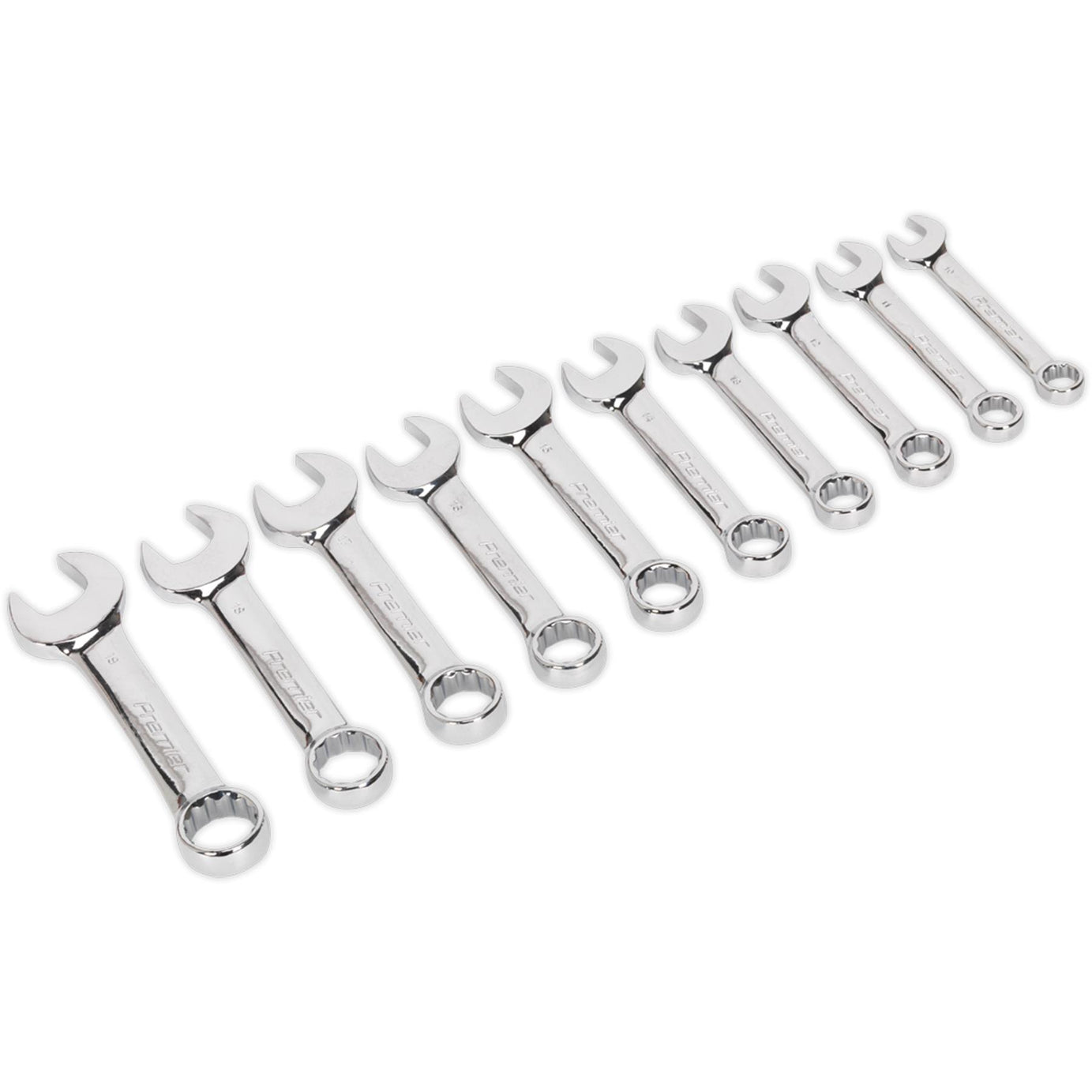 Sealey Combination Spanner Set 10pc Stubby Metric