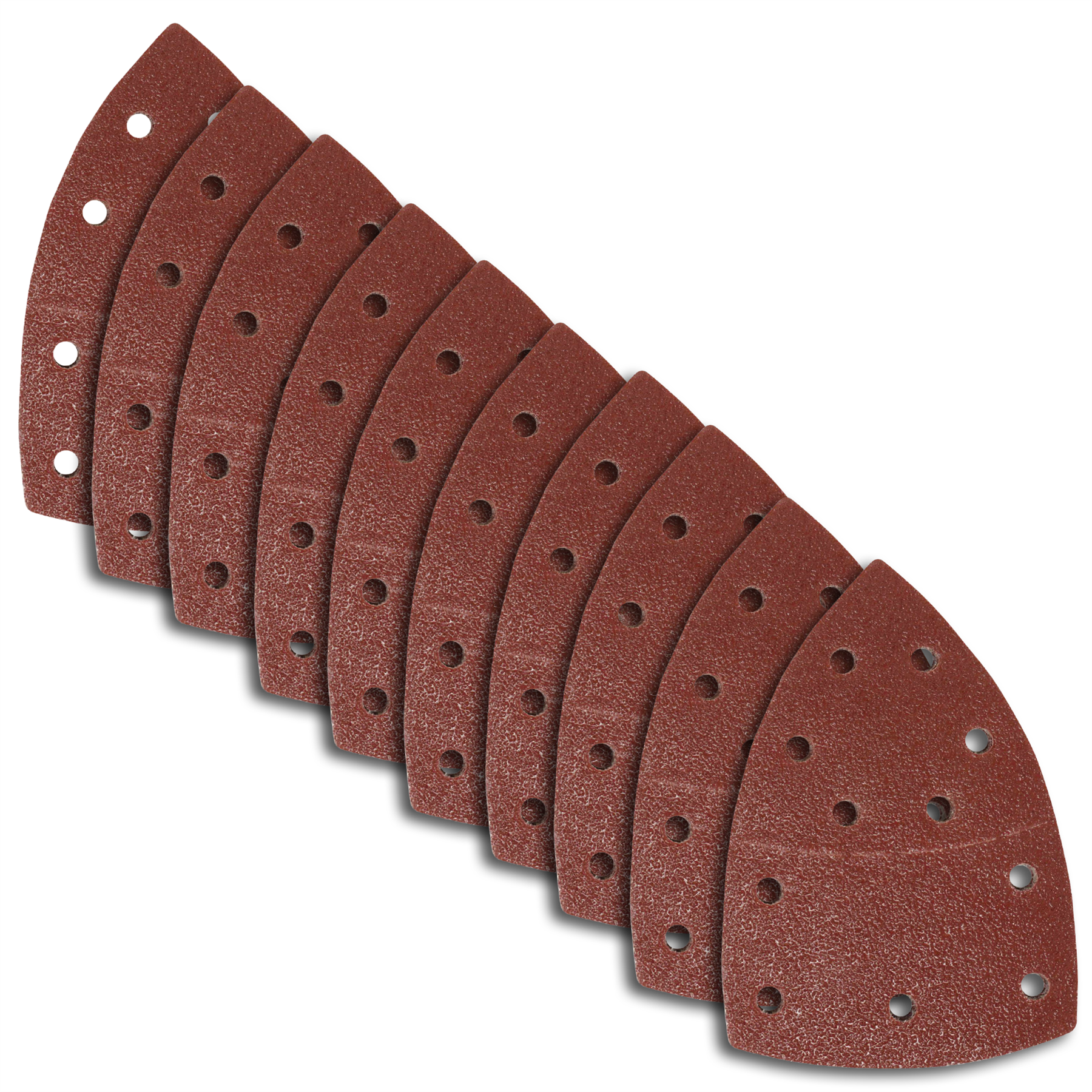 120Grit Hook & Loop Multi-Sander Sheets 102 x 62mm, 93mm 10pk w/ 11 Punched Hole