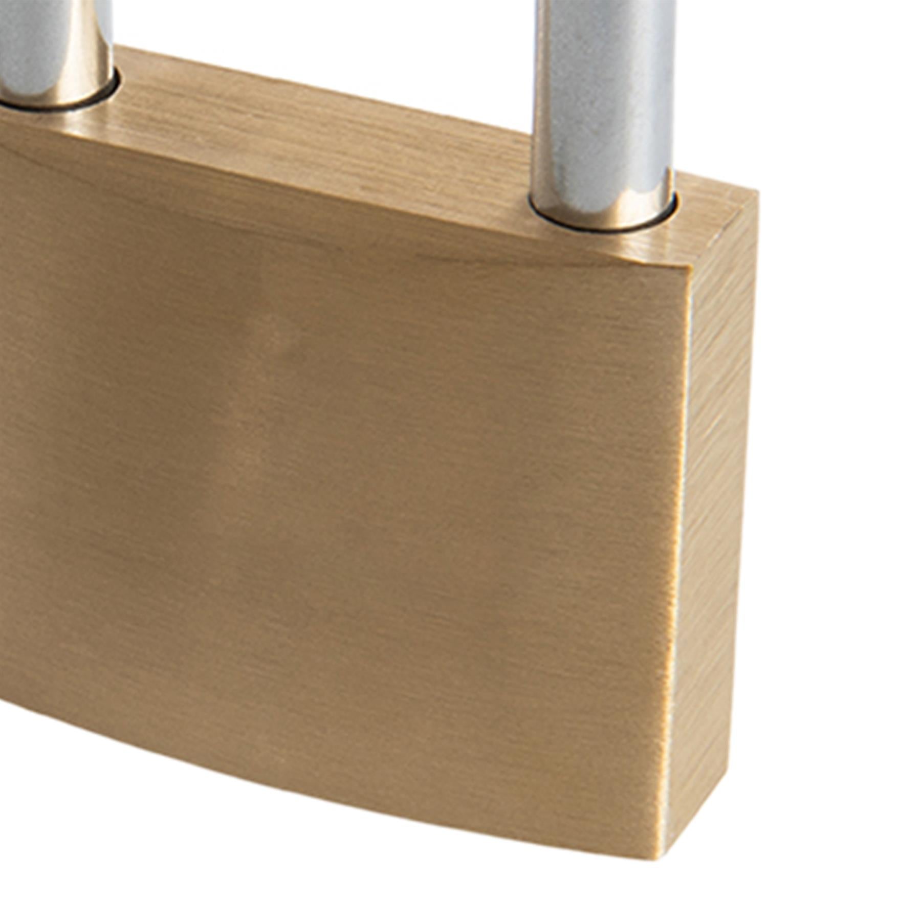 50mm Brass Body Chrome Plated Solid Padlock Hardened Multi-Pin Tumbler Lock