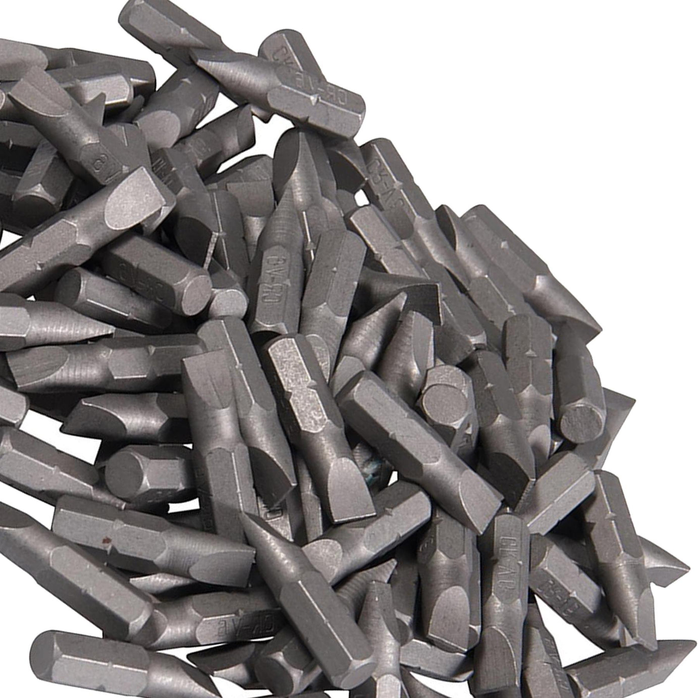 Slotted Screwdriver Bits 6mm CRV Chrome Vanadium Steel 1/4" Hex Drive 100Pcs