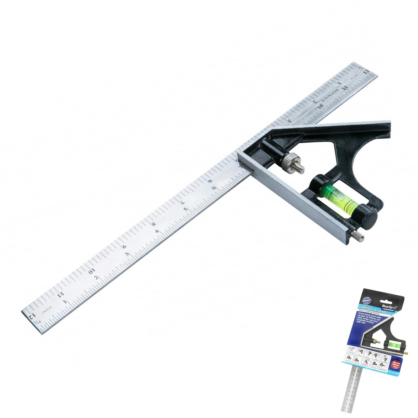 BlueSpot 300mm 12" Combination Square Heavy Duty Try Set Right Angle Ruler