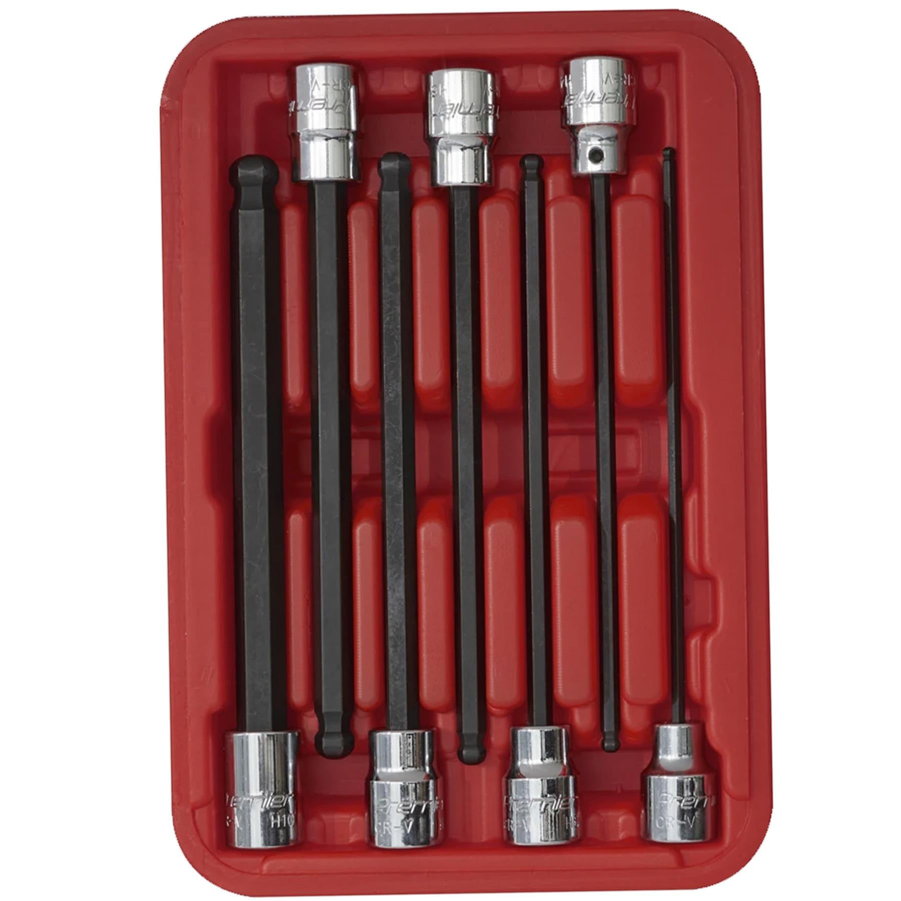 Sealey Ball-End Hex Socket Bit Set 7pc 3/8"Sq Drive 150mm Metric