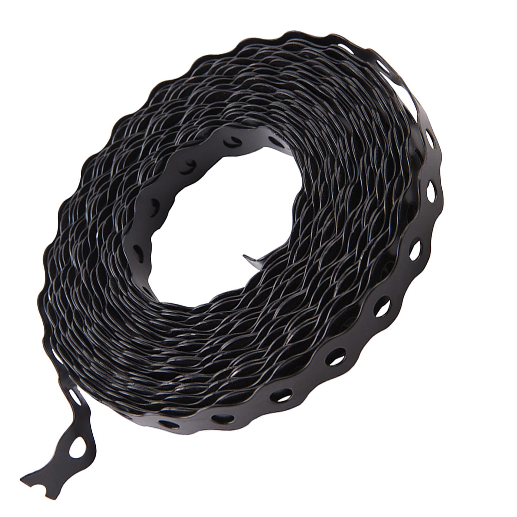 Black Fixing Band Plastic-Coated Galvanised Steel Easy To Bend / Twist 17mmx10M