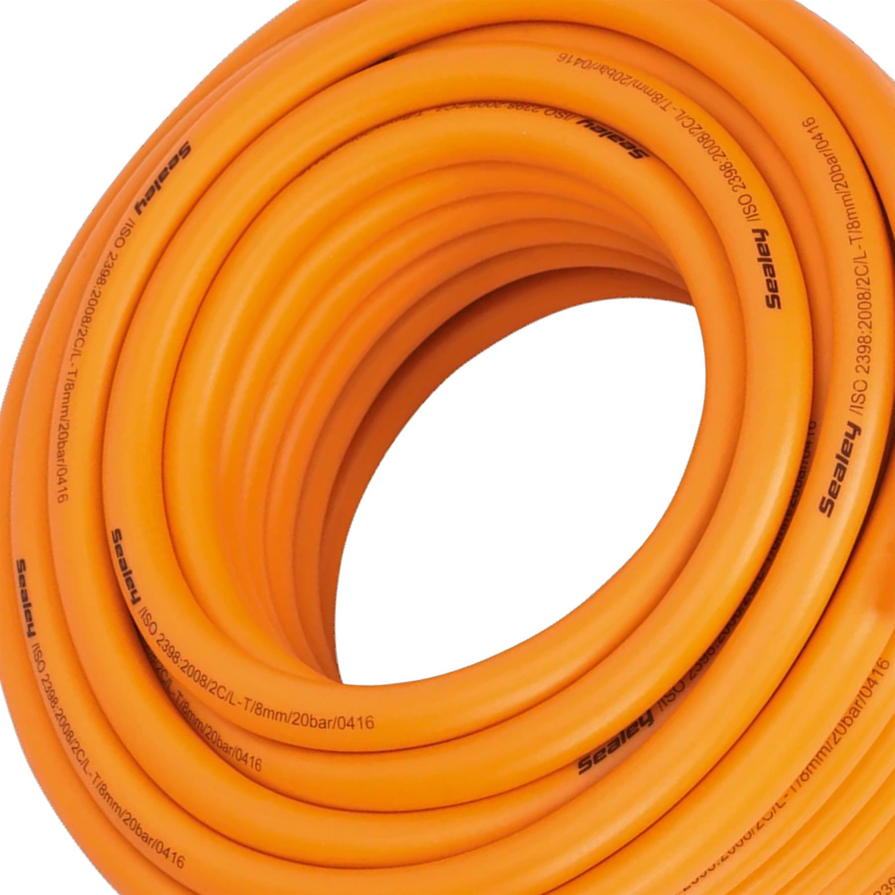 Sealey Air Hose 20m x 8mm Hybrid High-Visibility 1/4"BSP Unions