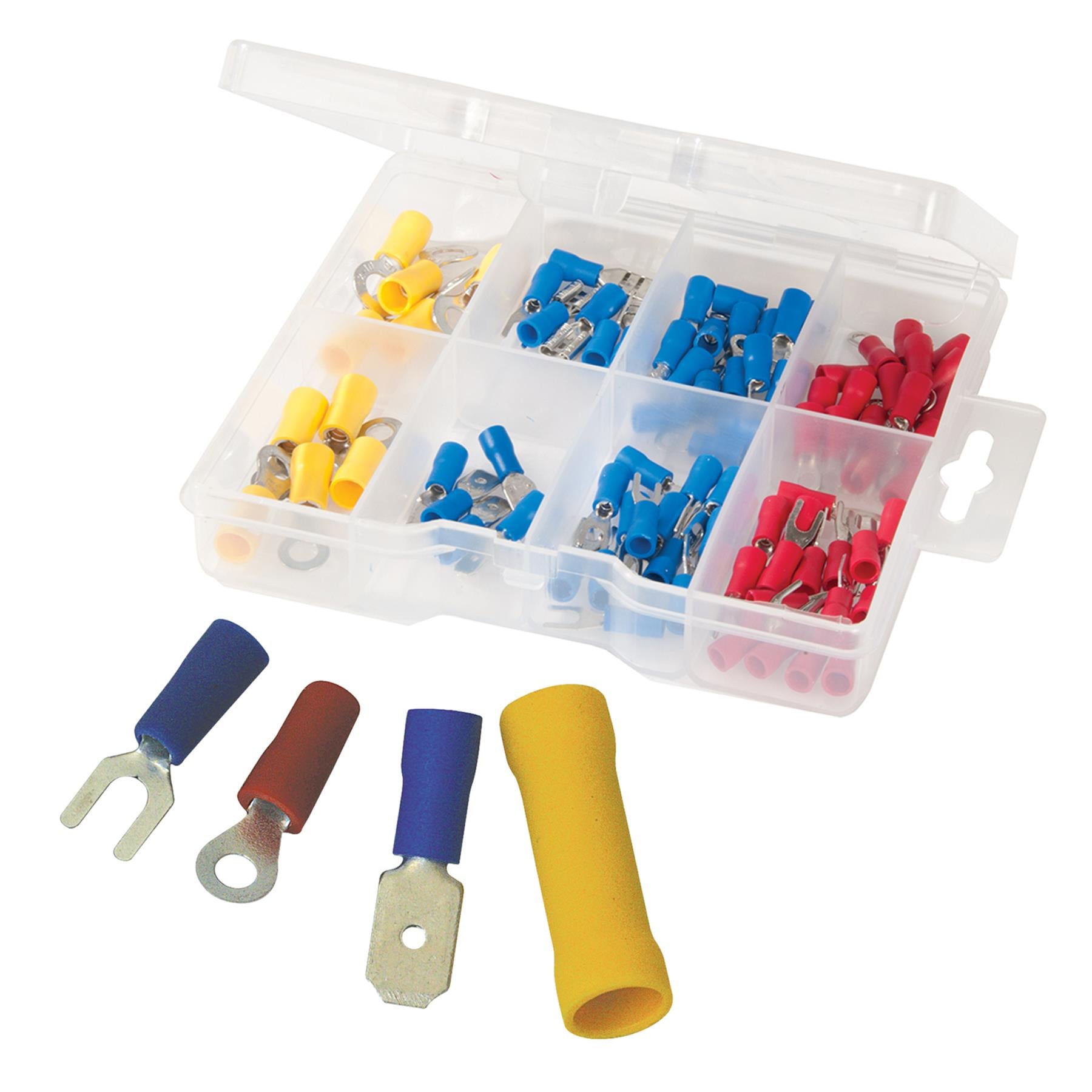 82Pce Crimp Terminals Pack Diy Tools Pre-Insulated Ring, Fork, Male & Female