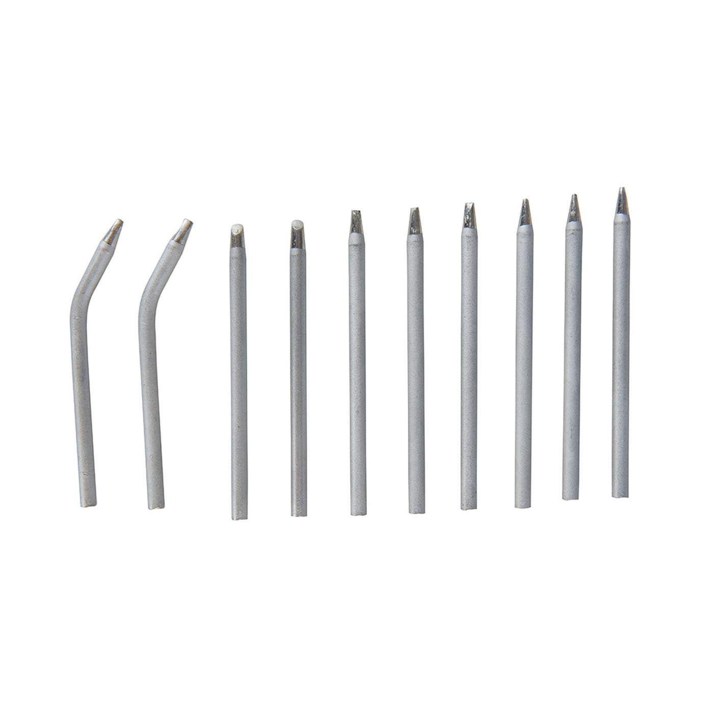 10Pc Soldering Iron Tip Set 3.8mm Diameter Point Chisel Replacement 40W Tip Set