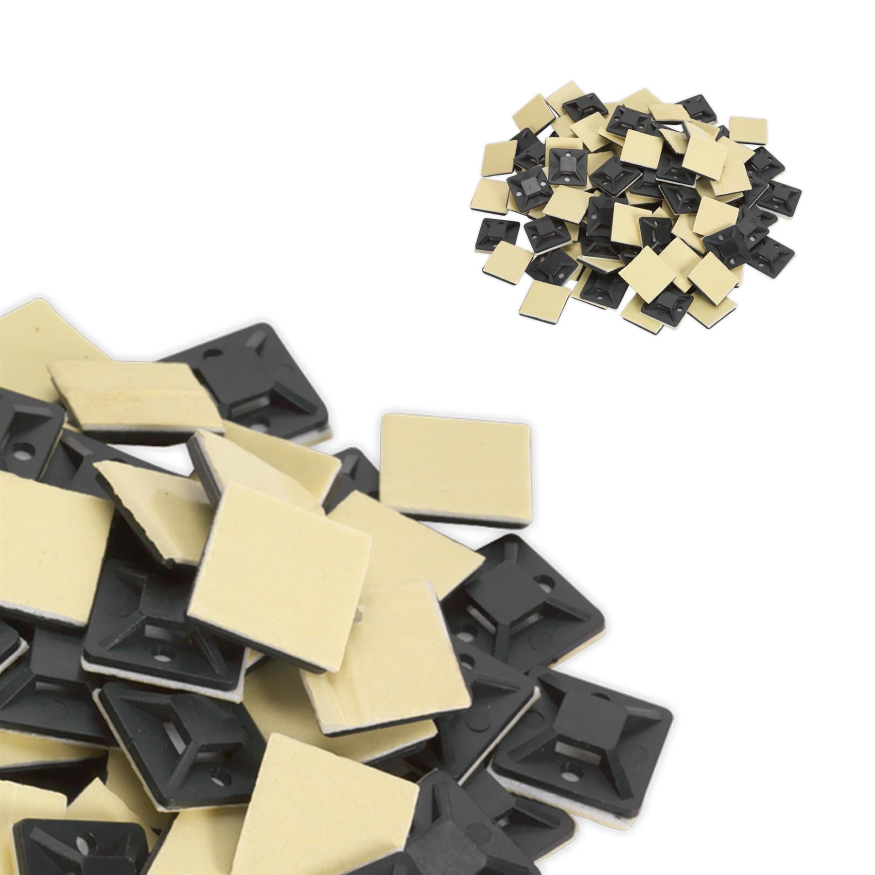 Sealey Self-Adhesive Cable Tie Mount 20 x 20mm Black Pack of 100