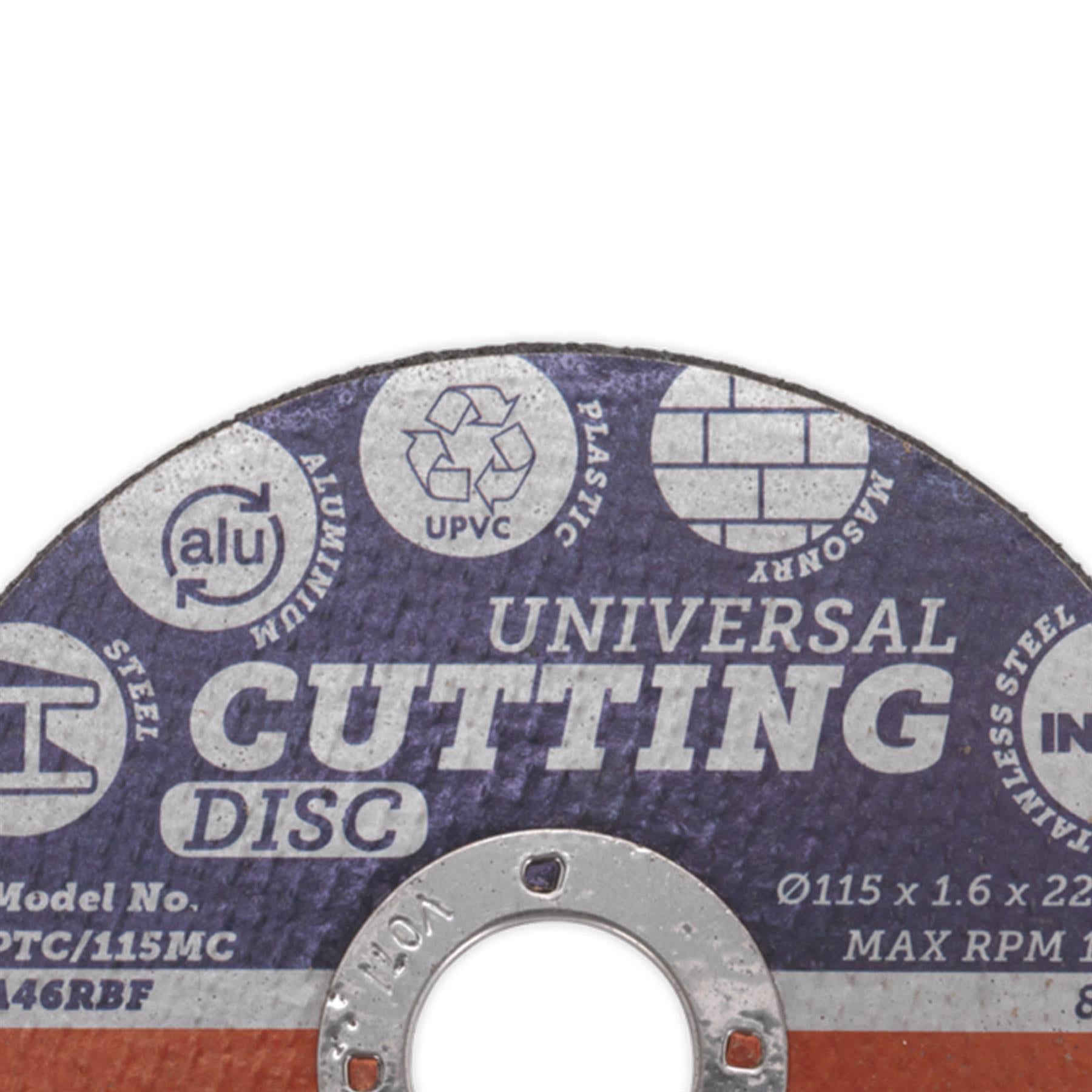 Sealey Multipurpose Cutting Disc Ø115 x 1.6mm Ø22.2mm Bore