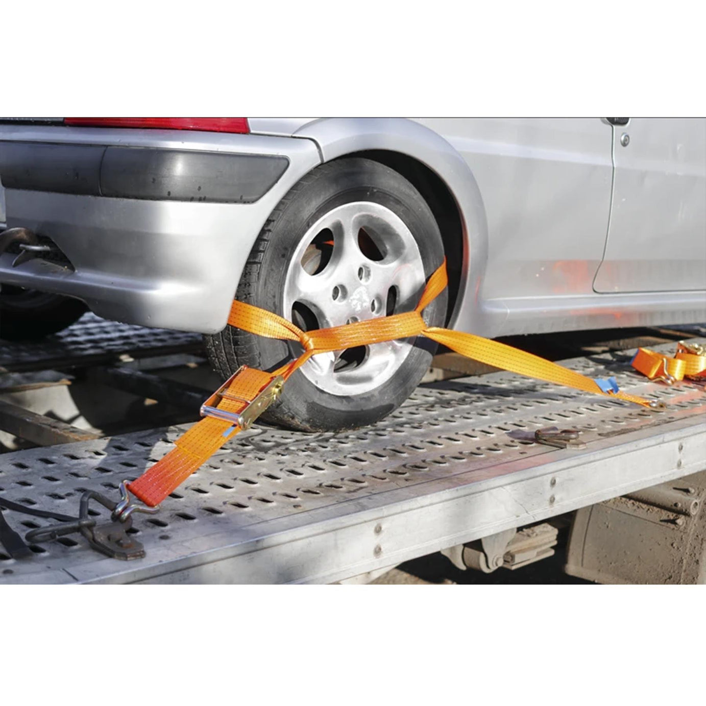 Sealey Car Transporter Ratchet Tie Down 50mm x 3m Alloy Wheel - Single 5000kg Breaking Strength