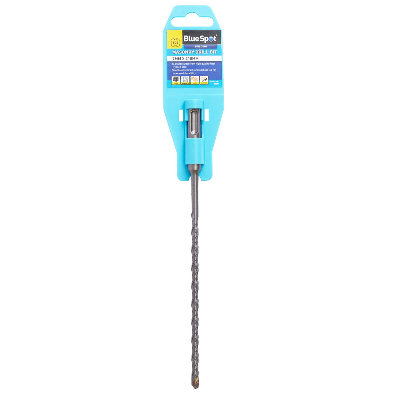 BlueSpot SDS Masonry Hammer Drill Bit Brick Concrete Stone 7mm x 210mm