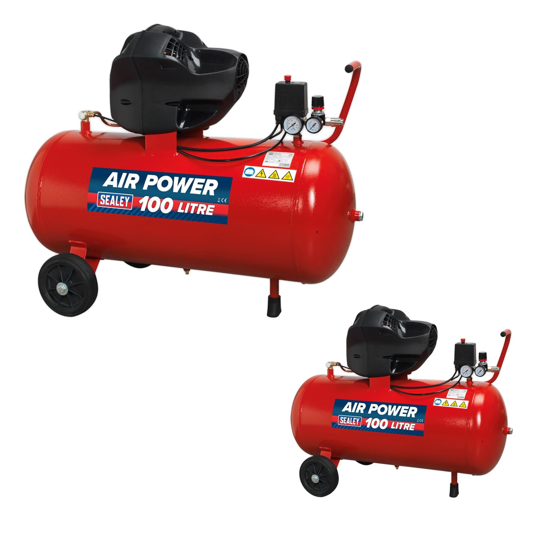 Sealey Compressor 100L V-Twin Belt Drive 3hp Oil Free