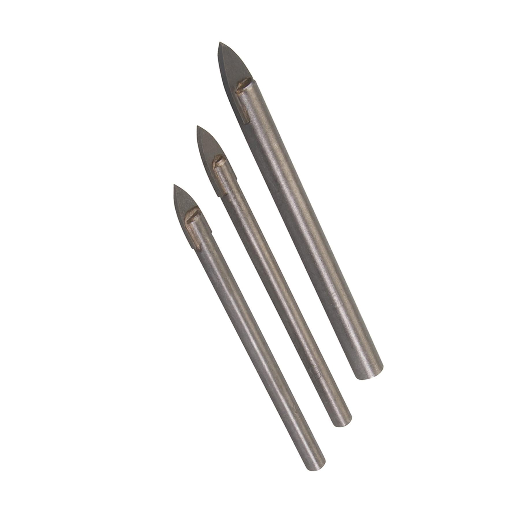 3Pce Tile And Glass Drill Bit 5, 6 & 8mm - Power Tool Accessories Quality