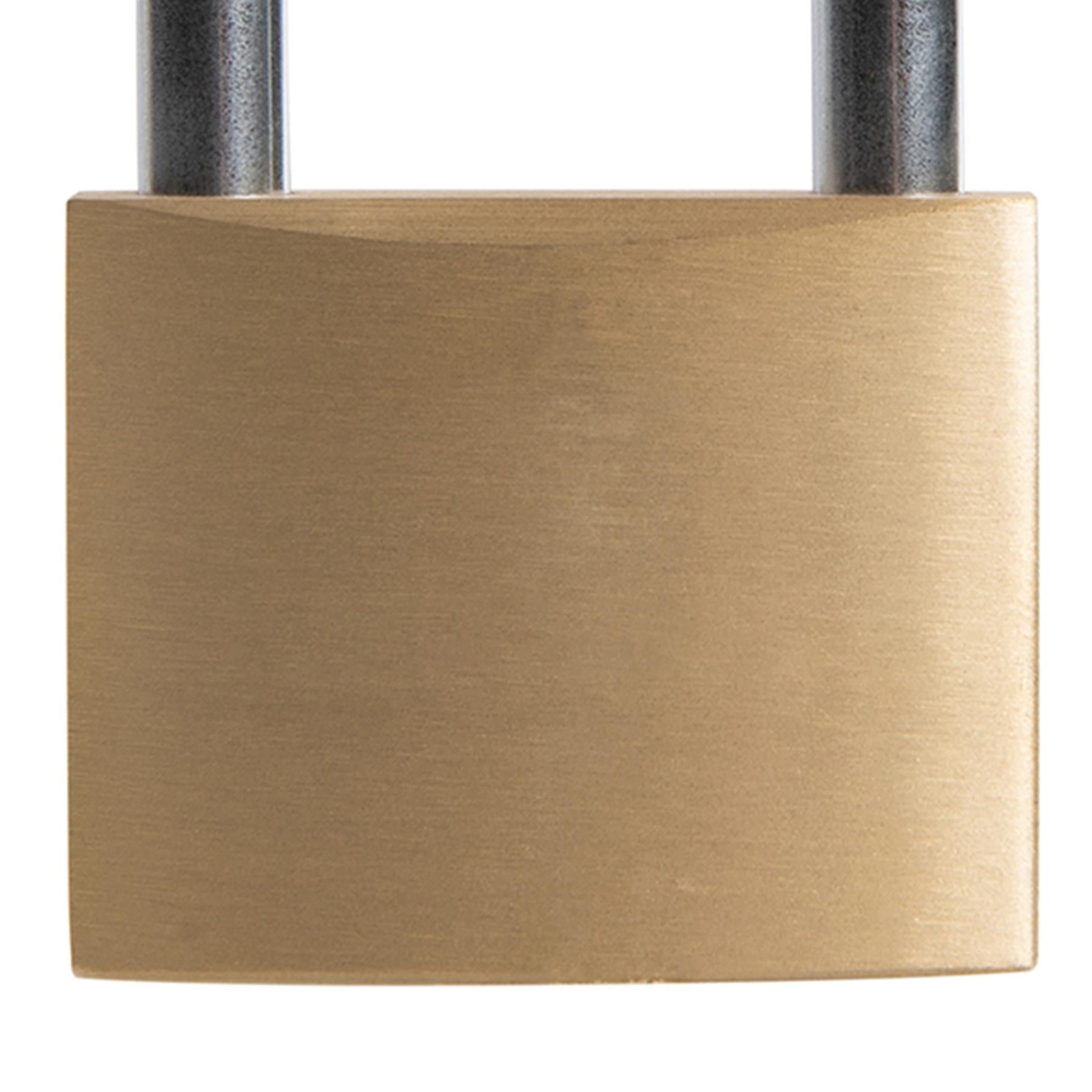 50mm Brass Body Chrome Plated Solid Padlock Hardened Multi-Pin Tumbler Lock