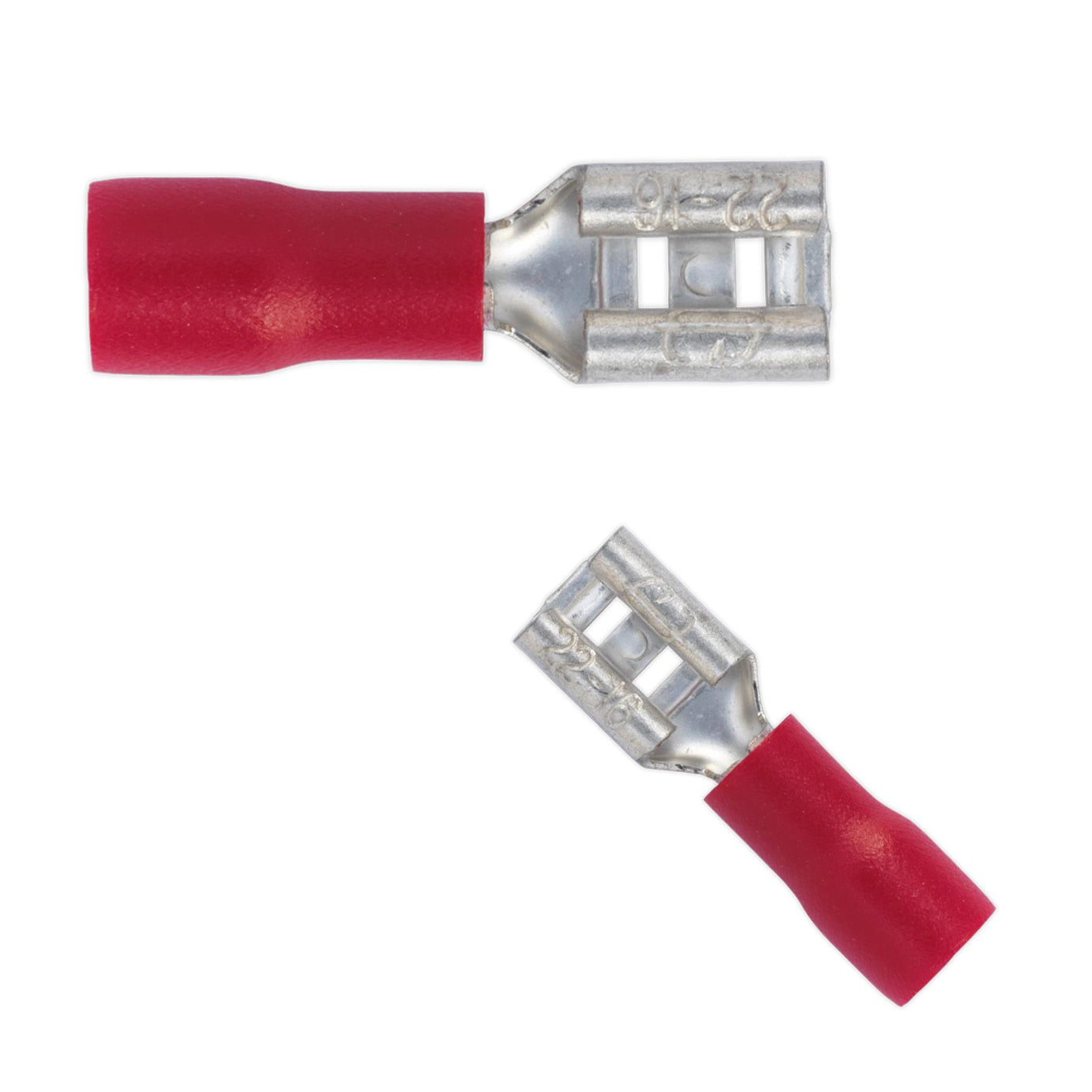 Sealey Push-On Terminal 4.8mm Female Red Pack of 100