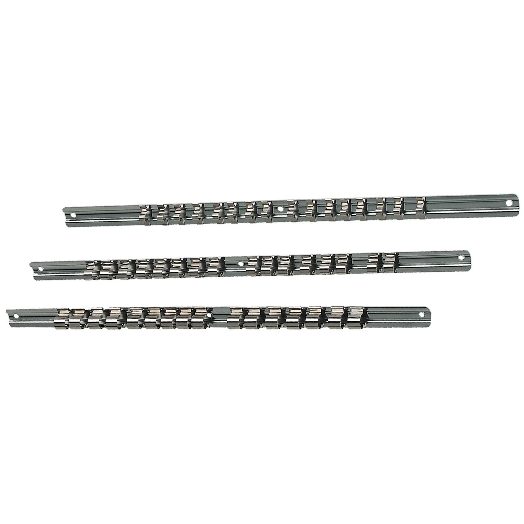 Sealey Socket Retaining Rail Set 3pc 1/4", 3/8" & 1/2"Sq Drive