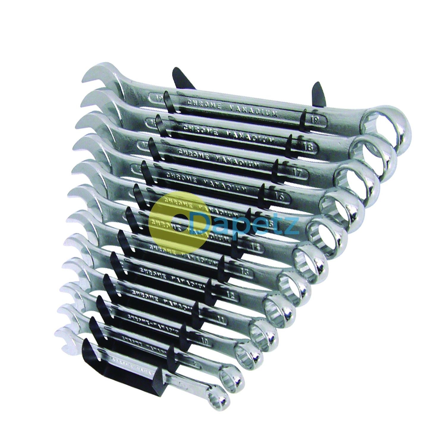 Professional 12Pc Metric Combination Spanner Set & Storage Rack