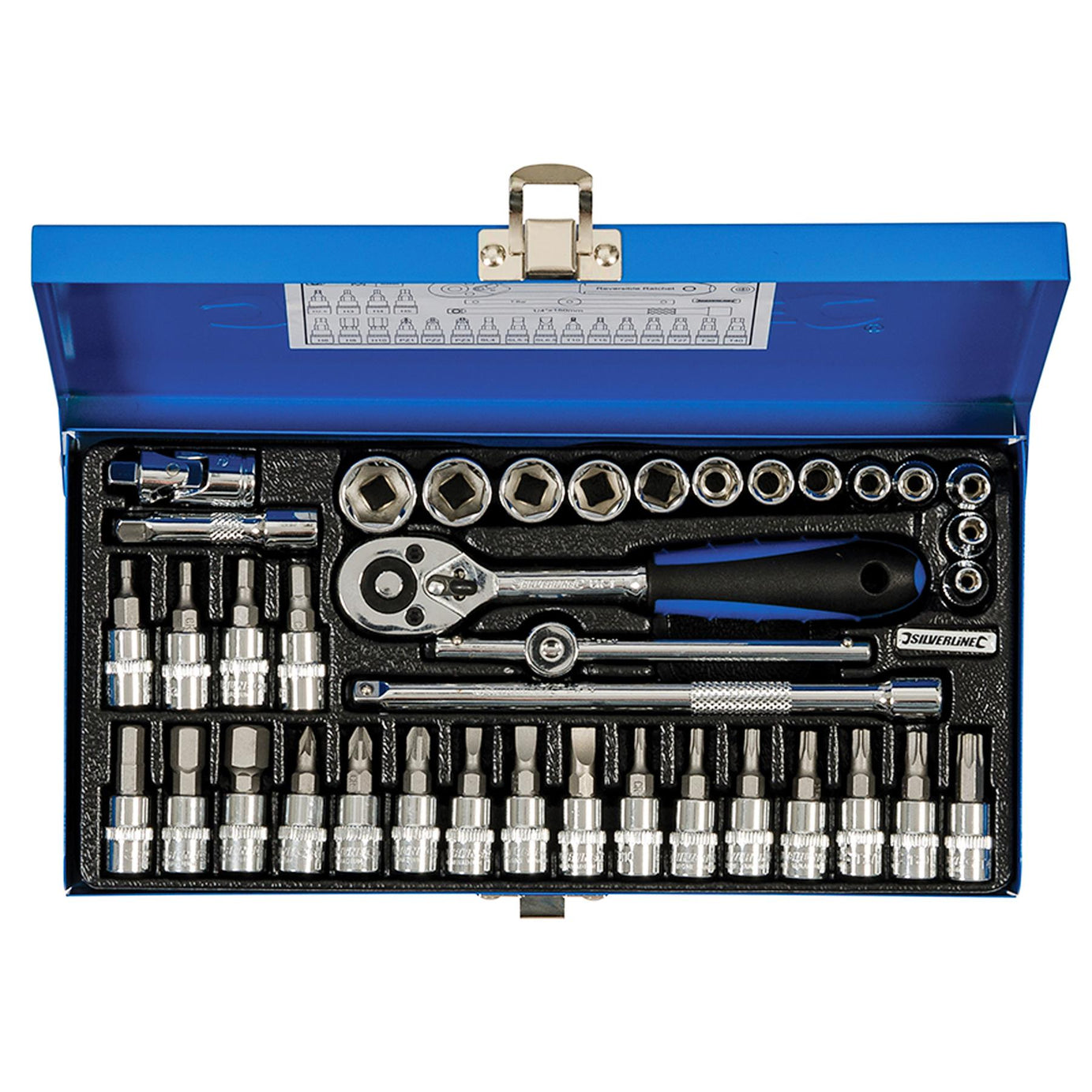 Socket Wrench Set 1/4" Drive Metric Automotive Garage Tools 38 Pc