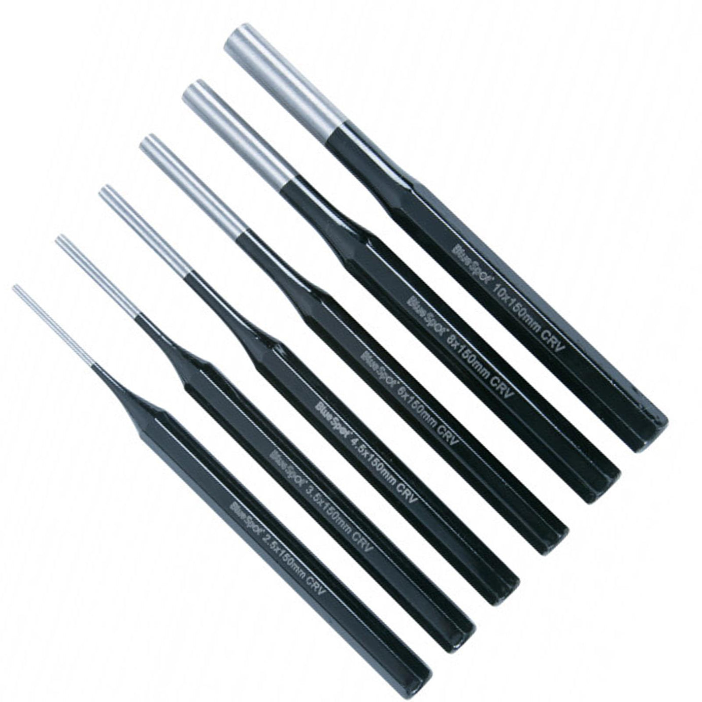 BlueSpot Pin Punch Set 6pce Hand Tools Mechanical Metal Holes Drill Punches New