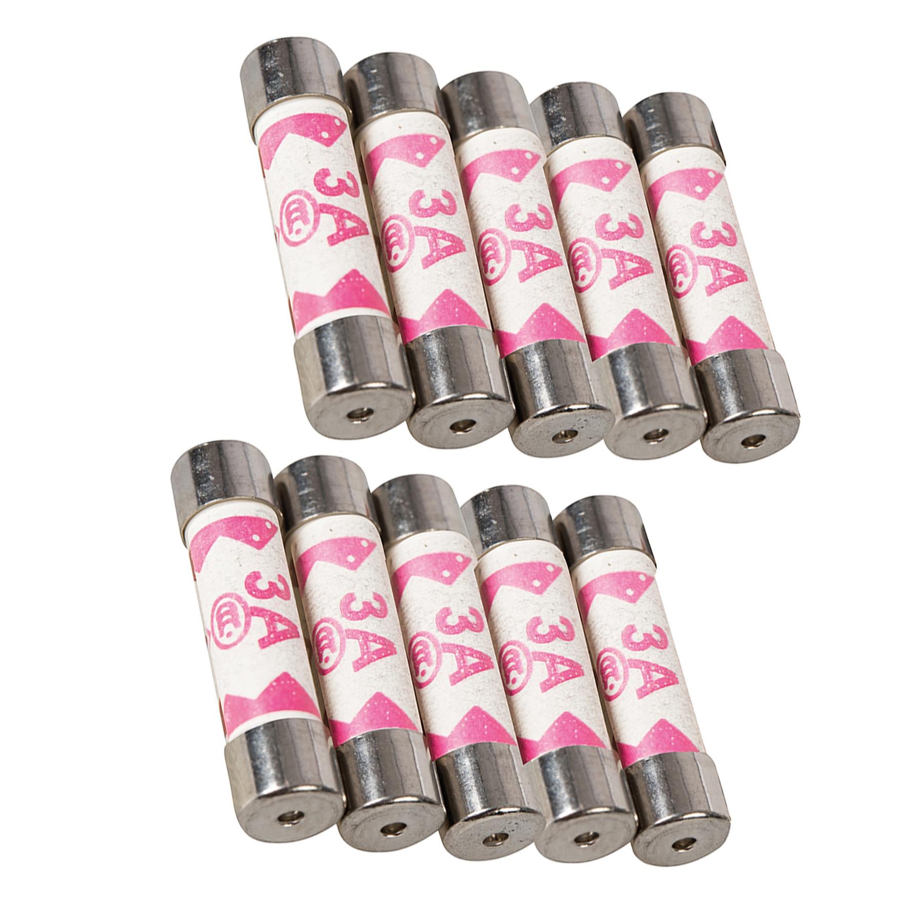 Electric Premium Quality Fuses 10pk 3A fast acting replacement safety