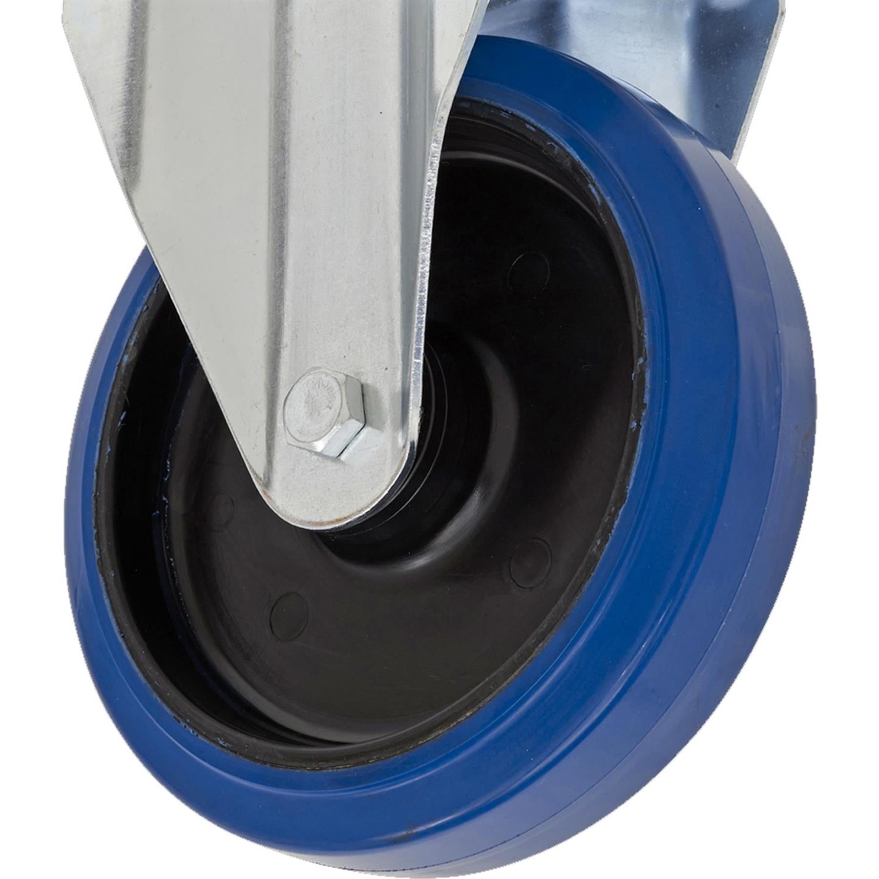 Sealey Heavy-Duty Elastic Rubber Fixed Castor Wheel 100mm