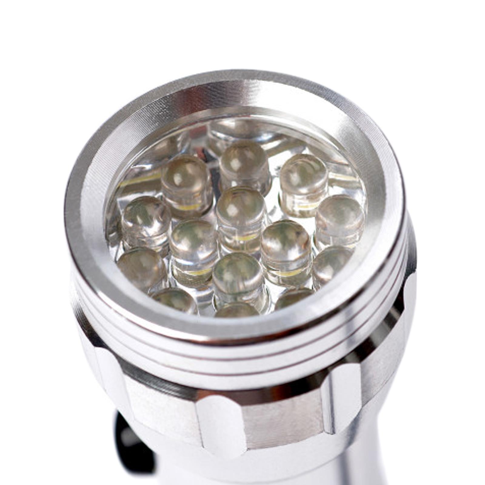 BlueSpot Electralight 14 LED Aluminium Torch With Batteries 70 Lumen Silver/Black