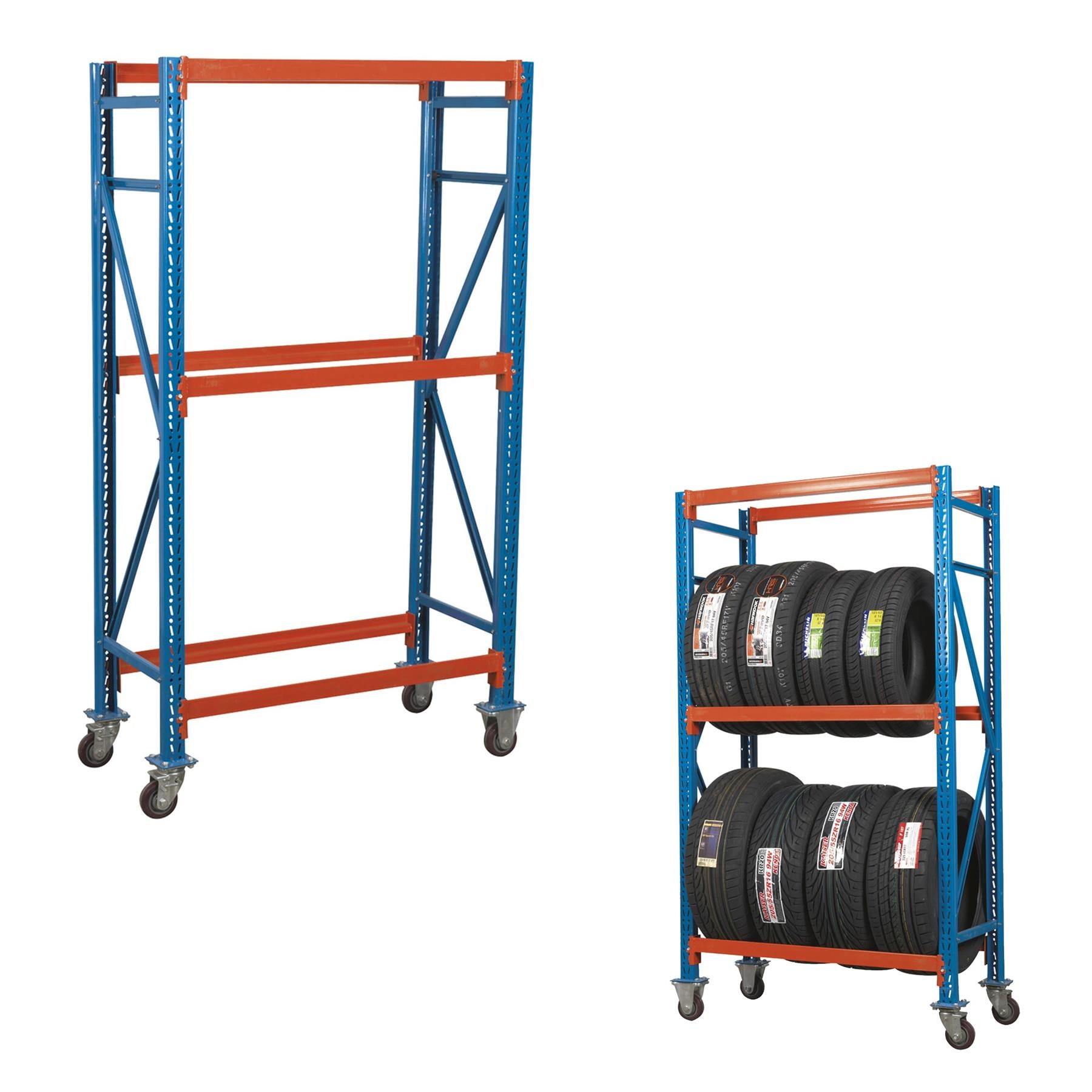 Sealey Two Level Mobile Tyre Rack 200kg Capacity Per Level