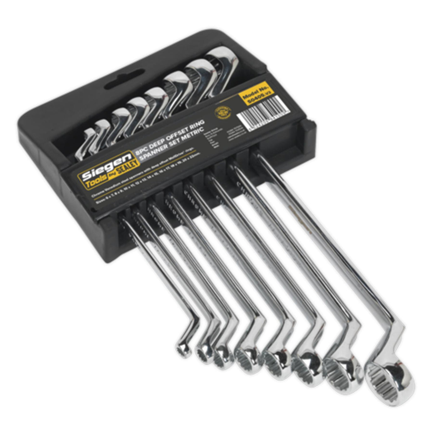 Sealey Deep Offset Ring Spanner Set 8pc Metric