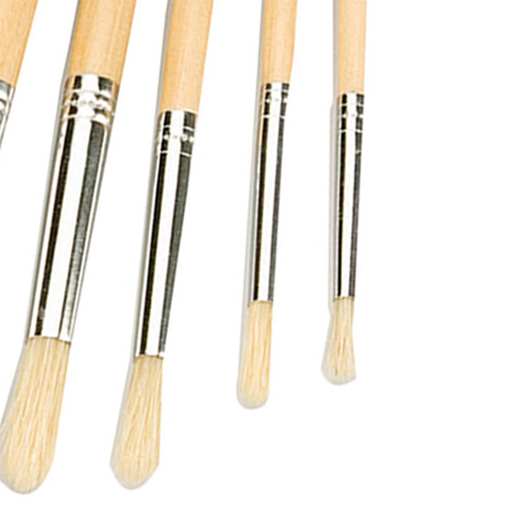 12Pce Artists Paint Brush Set - Round Tips Sizes From 1mm - 12mm For Finishing
