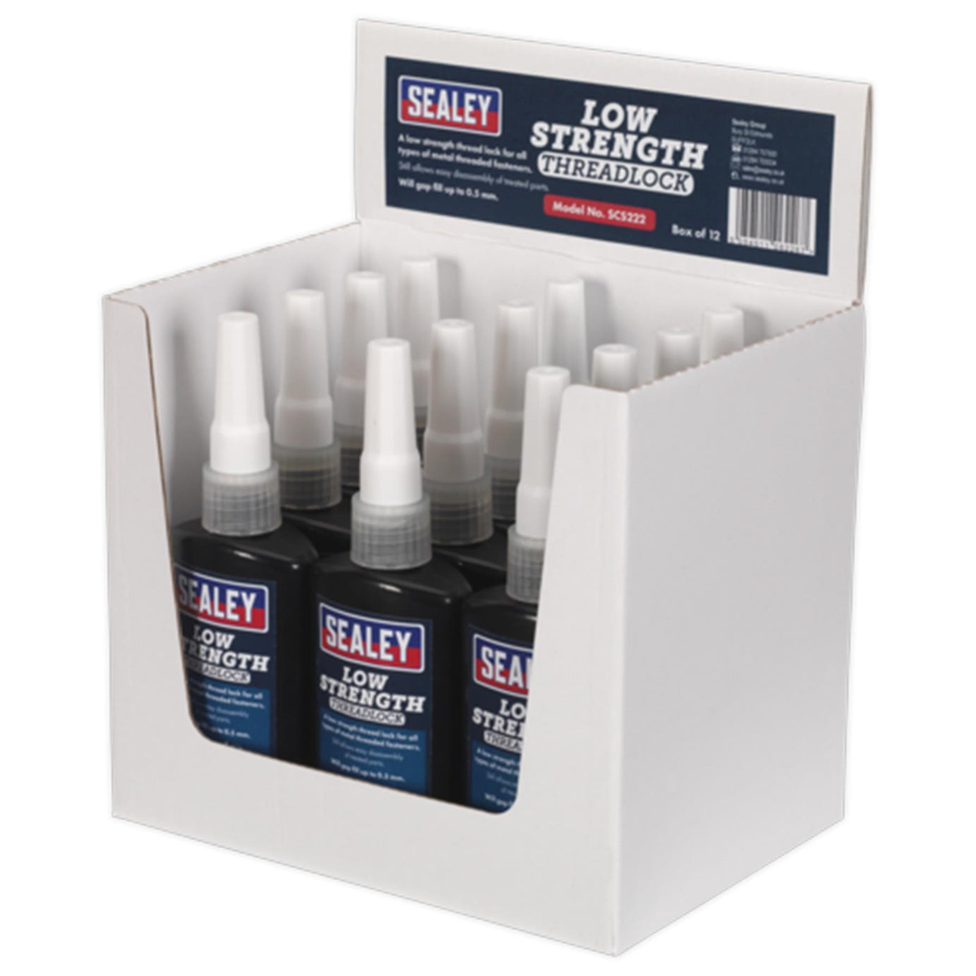 Sealey Thread Lock Low Strength 50ml Pack of 12