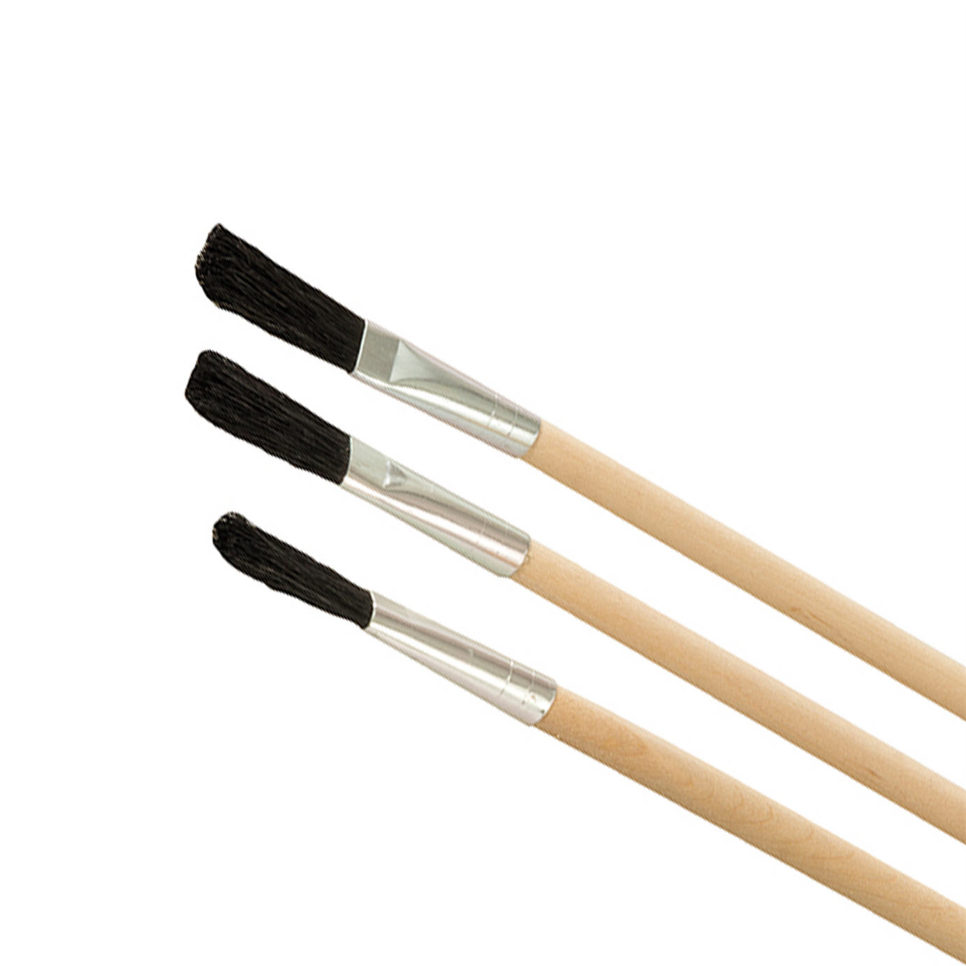 Flux Brushes Durable Aluminium Ferrules 25Pk Sanded 200mm Wooden Handle