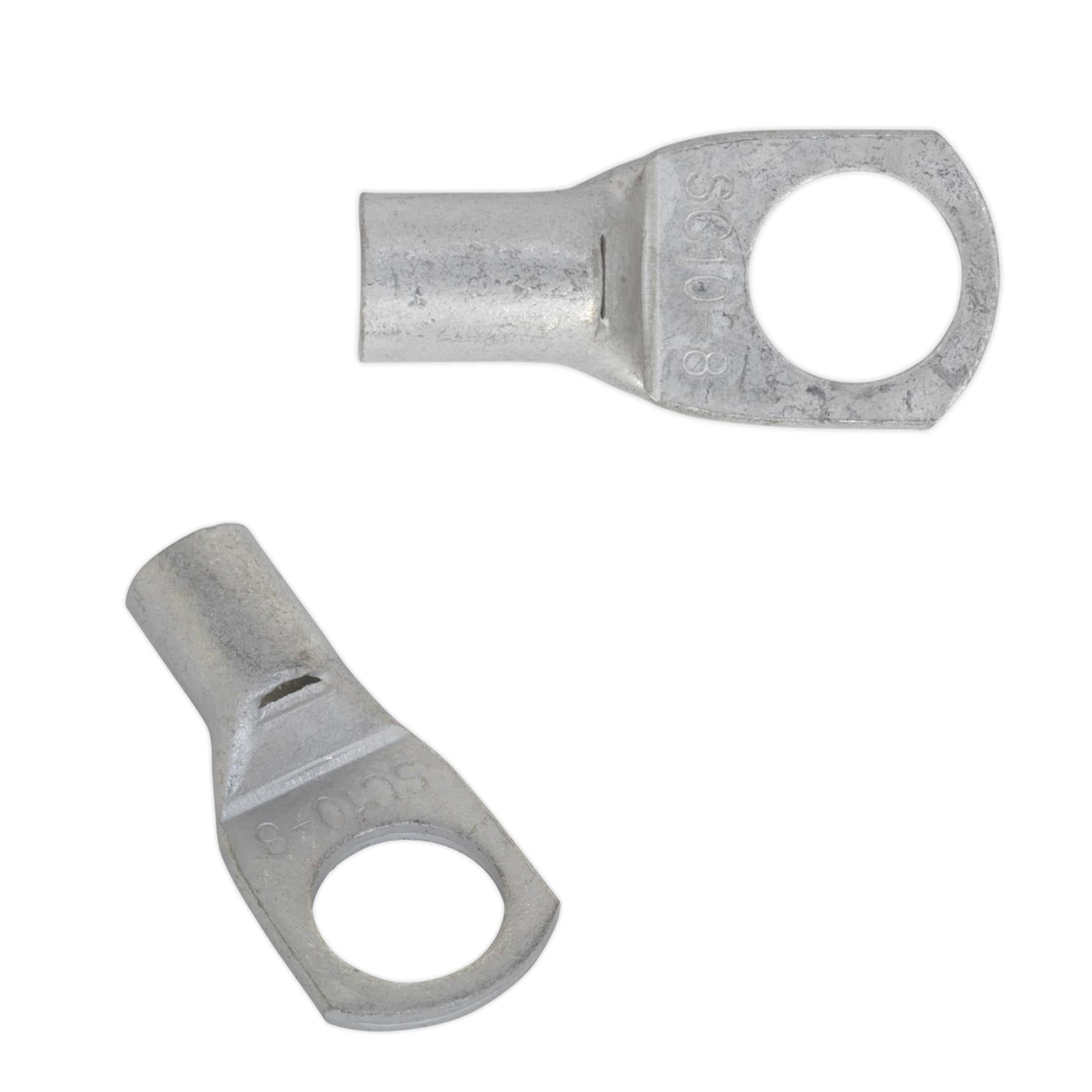 Copper Lug Terminal 50mm x 10mm Pack of 10. Sealey