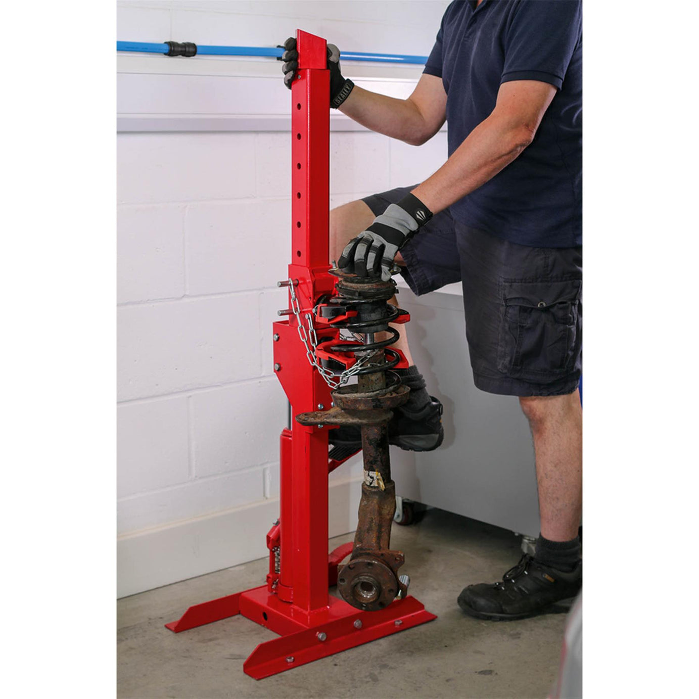Sealey Coil Spring Compressing Station + Gauge Hyd 2000kg Capacity