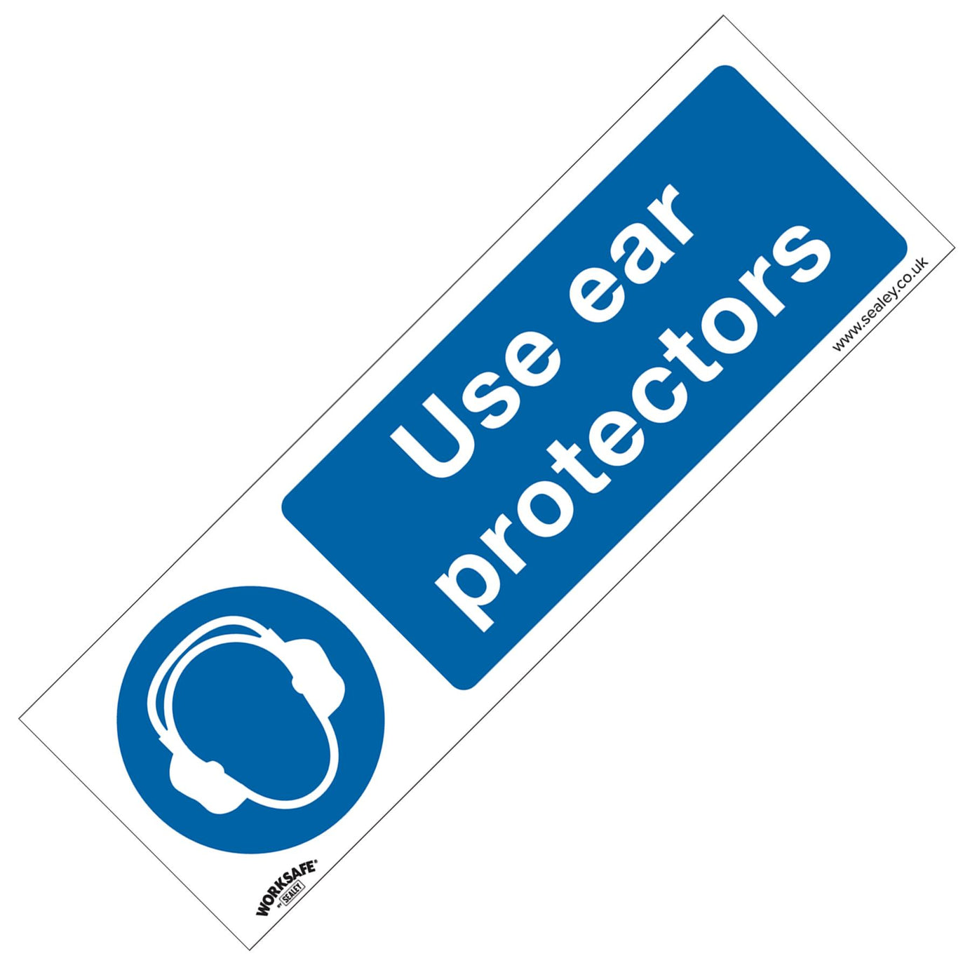 Sealey Safety Sign - Use Ear Protectors - Self-Adhesive-Pack of 10