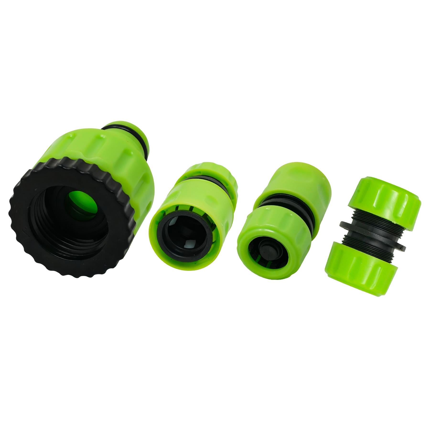 4PC Garden Hose Pipe Fitting Set Adaptor Joiner Waterstop Connectors 1/2", 3/4"