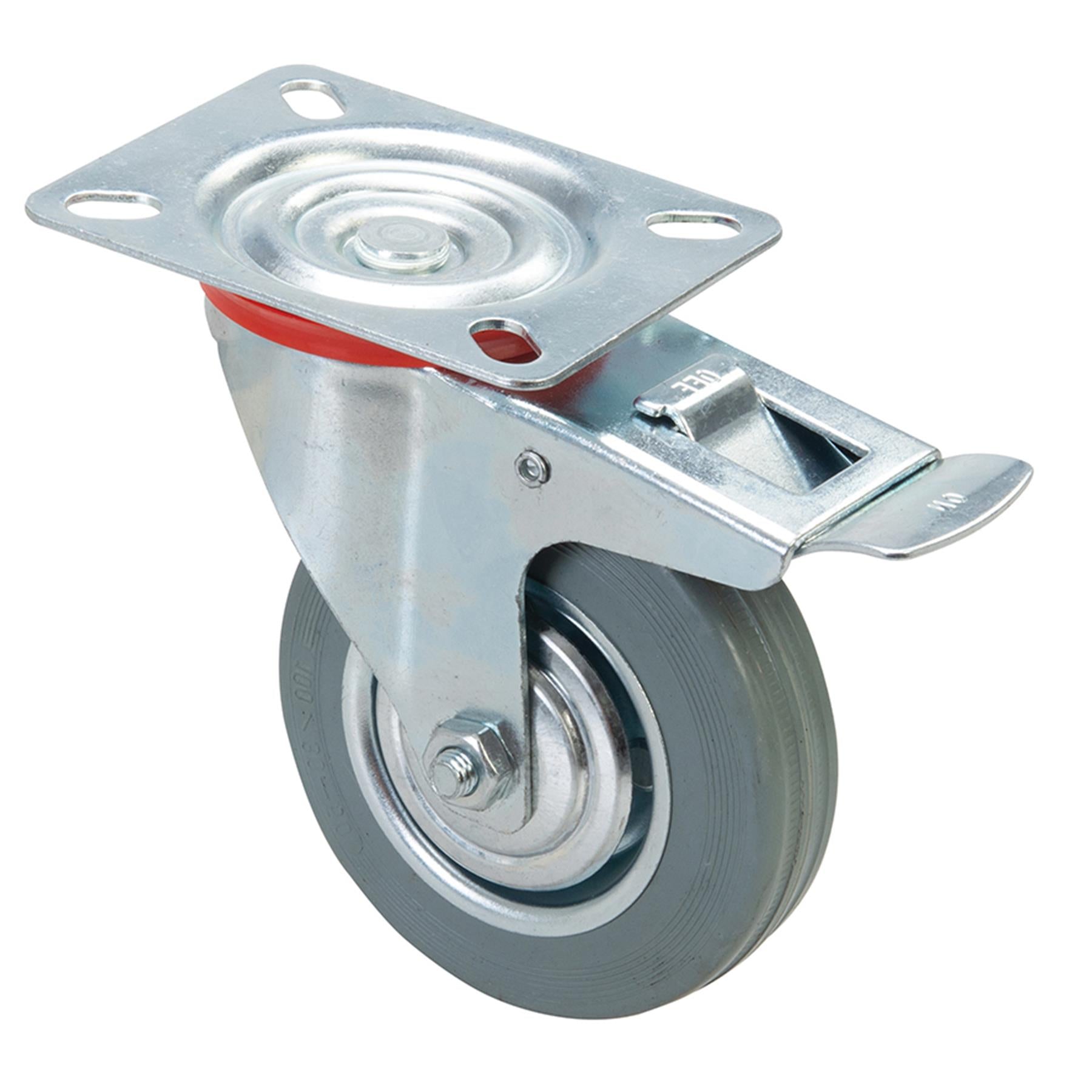 Heavy Duty Swivel Rubber Castor Caster Wheels Cart Wheel 100mm