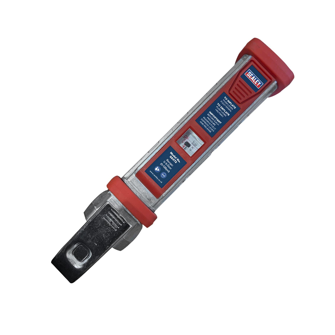 Sealey Tyre Inflator 2.7m Hose with Clip-On Connector