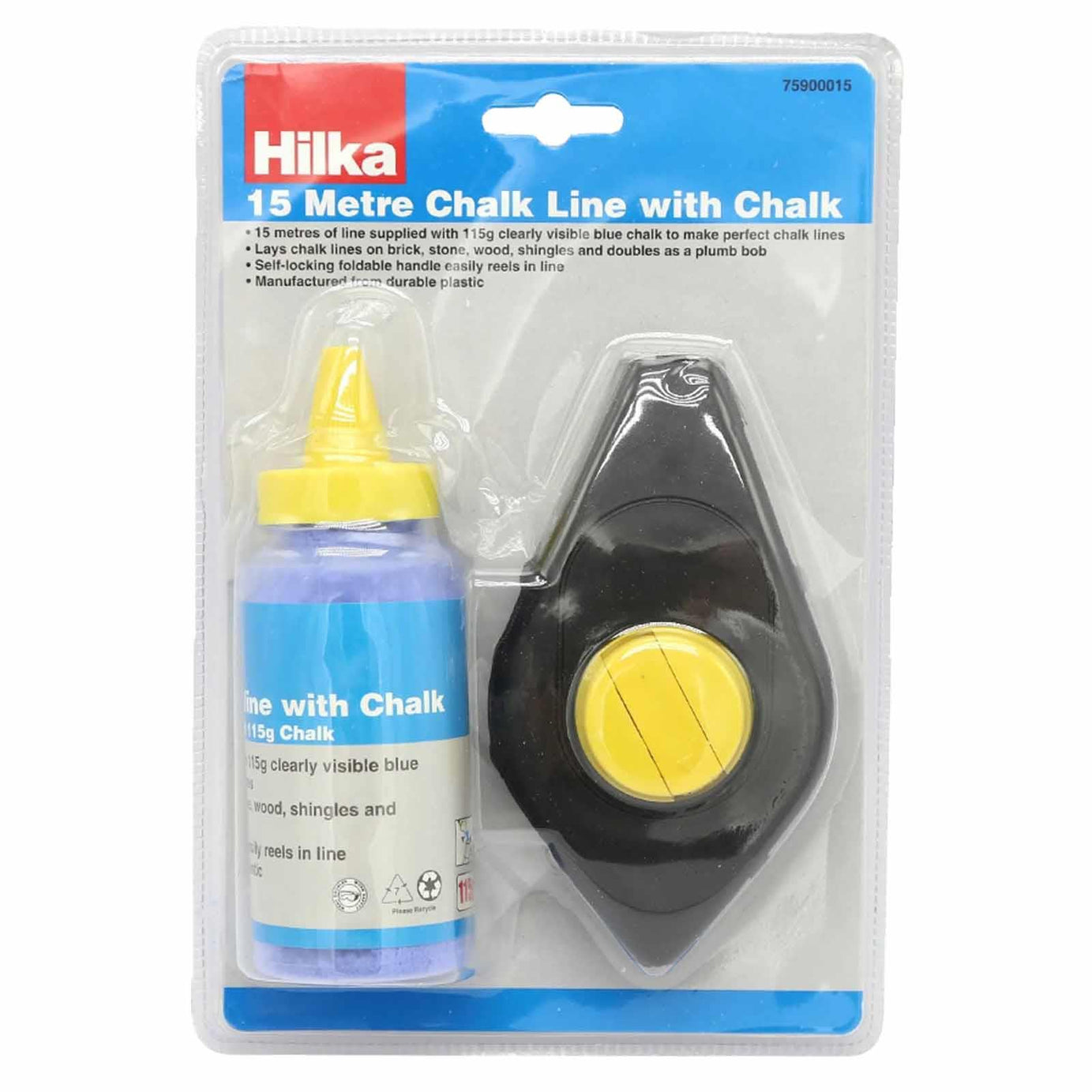 15m Chalk Line and blue chalk reel kit