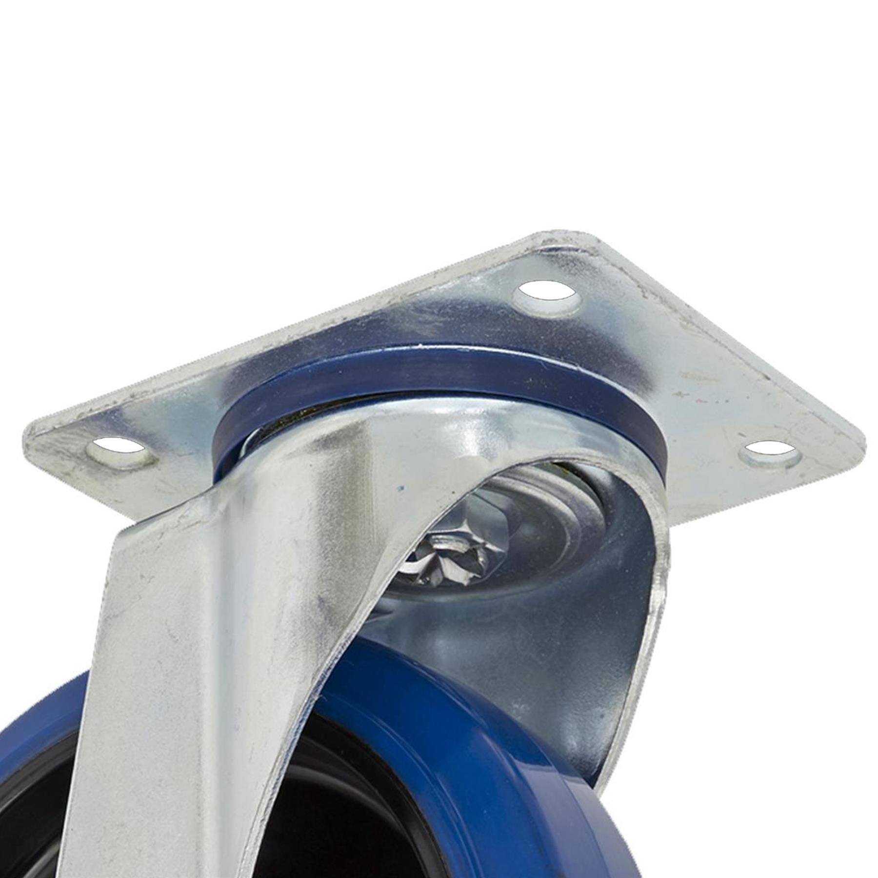 Sealey Heavy-Duty Blue Elastic Rubber Swivel Castor Wheel 125mm