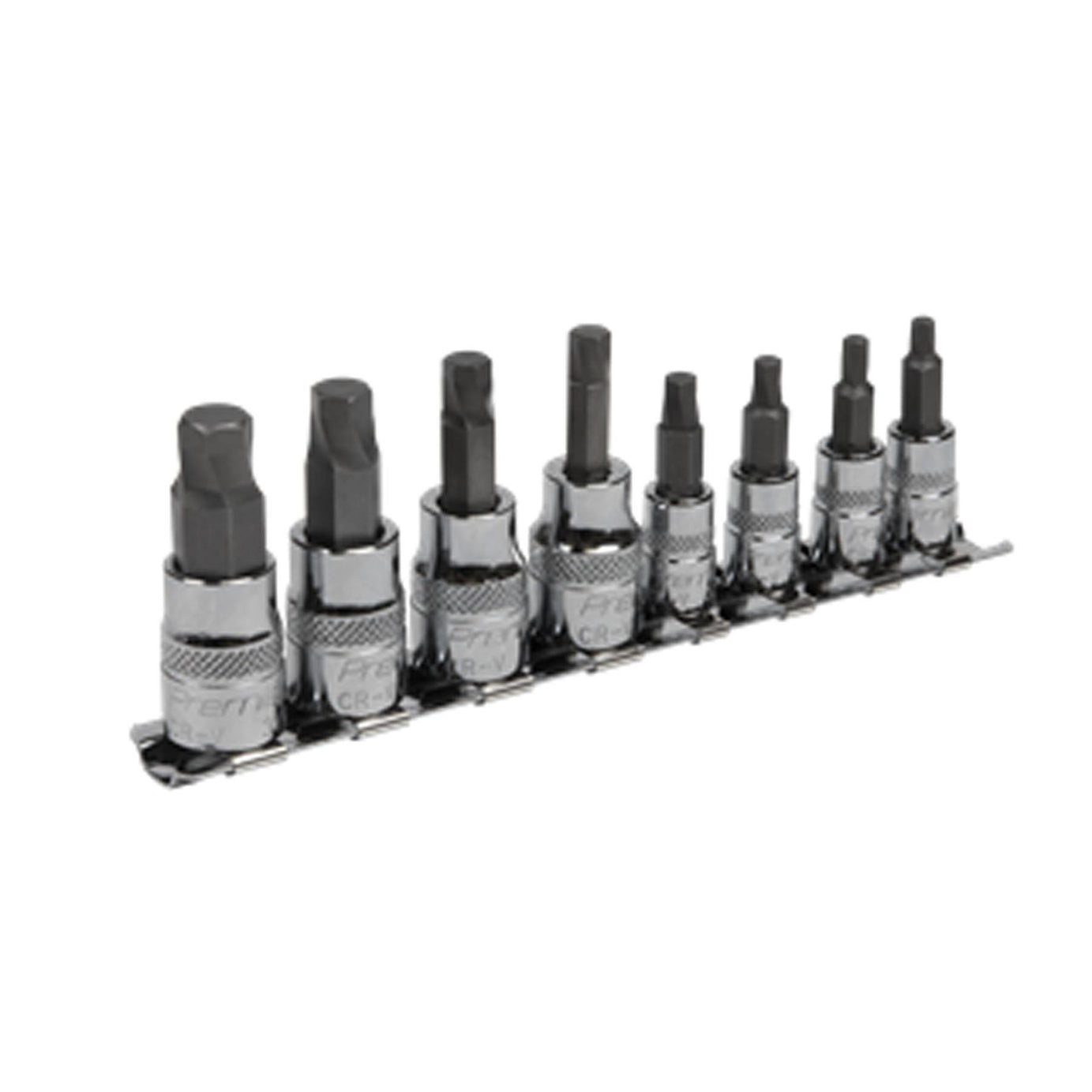 Sealey Hex Socket Bit Set Lock-On 8pc 1/4" & 3/8"Sq Drive Imperial